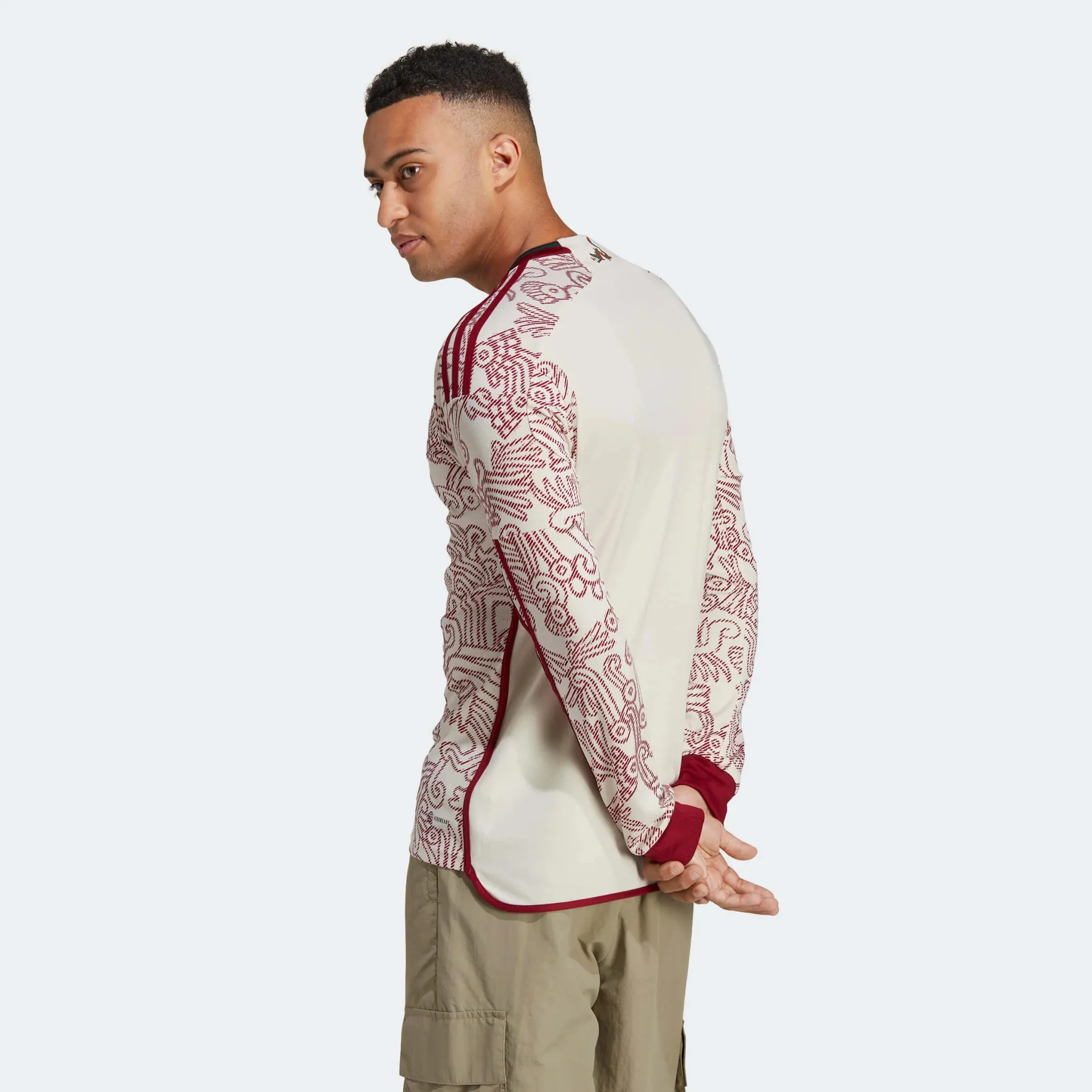 adidas 2022-23 Mexico Away Long Sleeve Jersey - Wonder White - Image 4