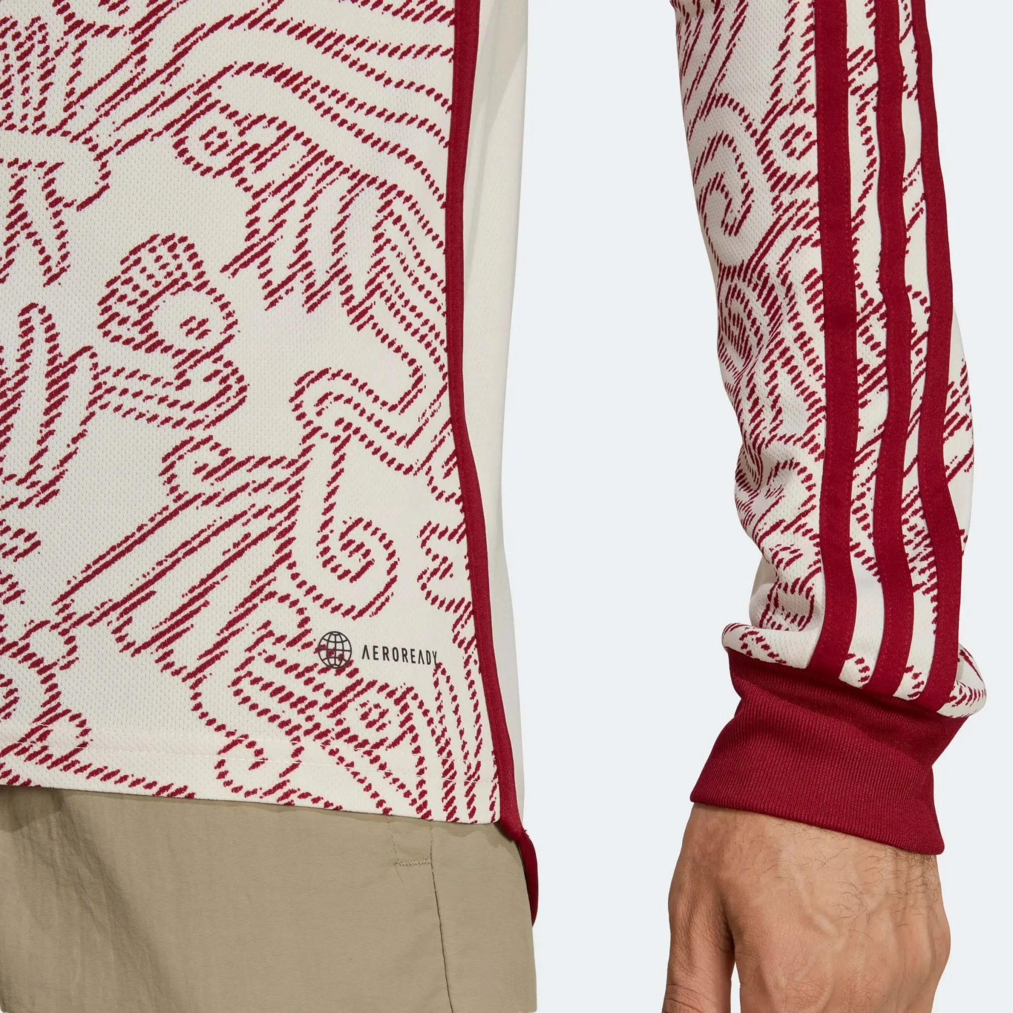 adidas 2022-23 Mexico Away Long Sleeve Jersey - Wonder White - Image 6