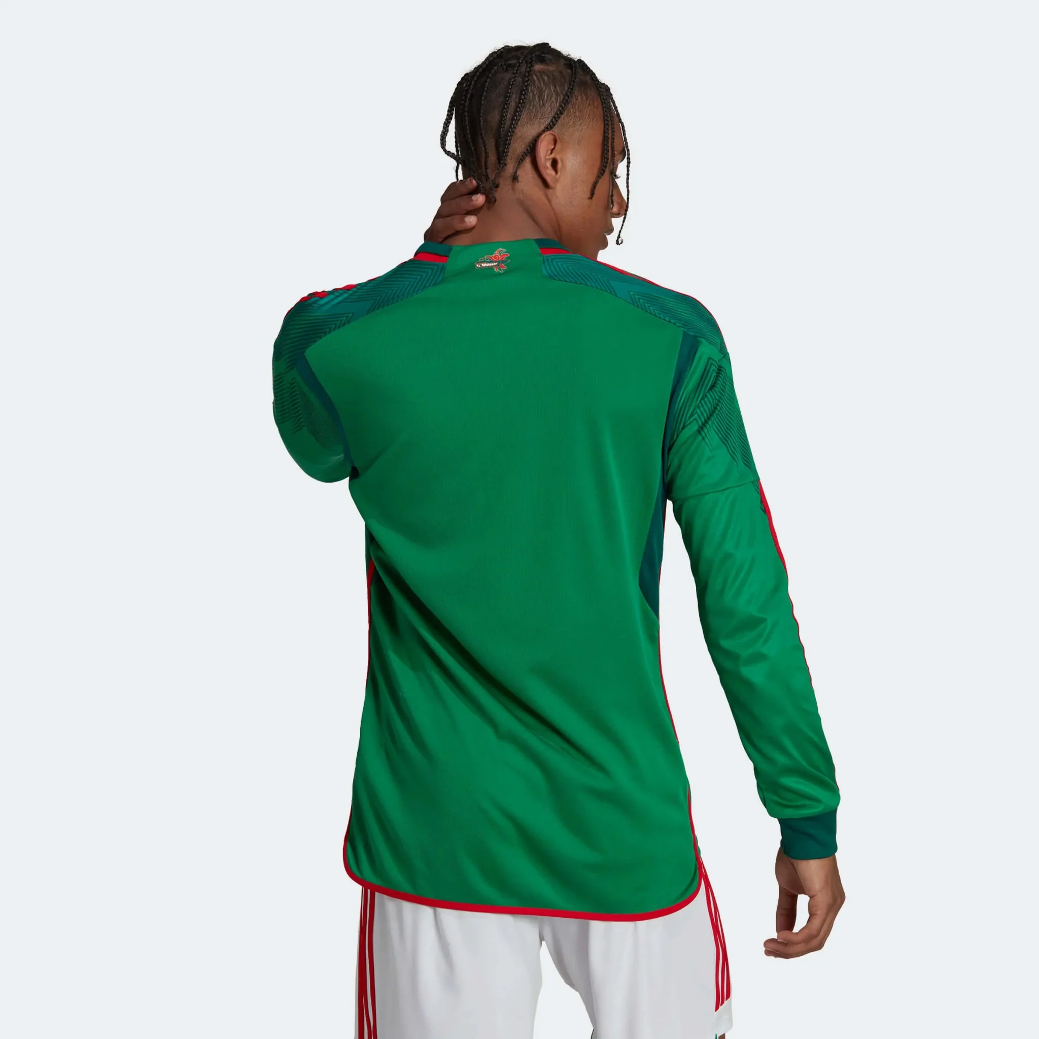 adidas 2022-23 Mexico Home Long-Sleeve Jersey - Green-Red - Image 10