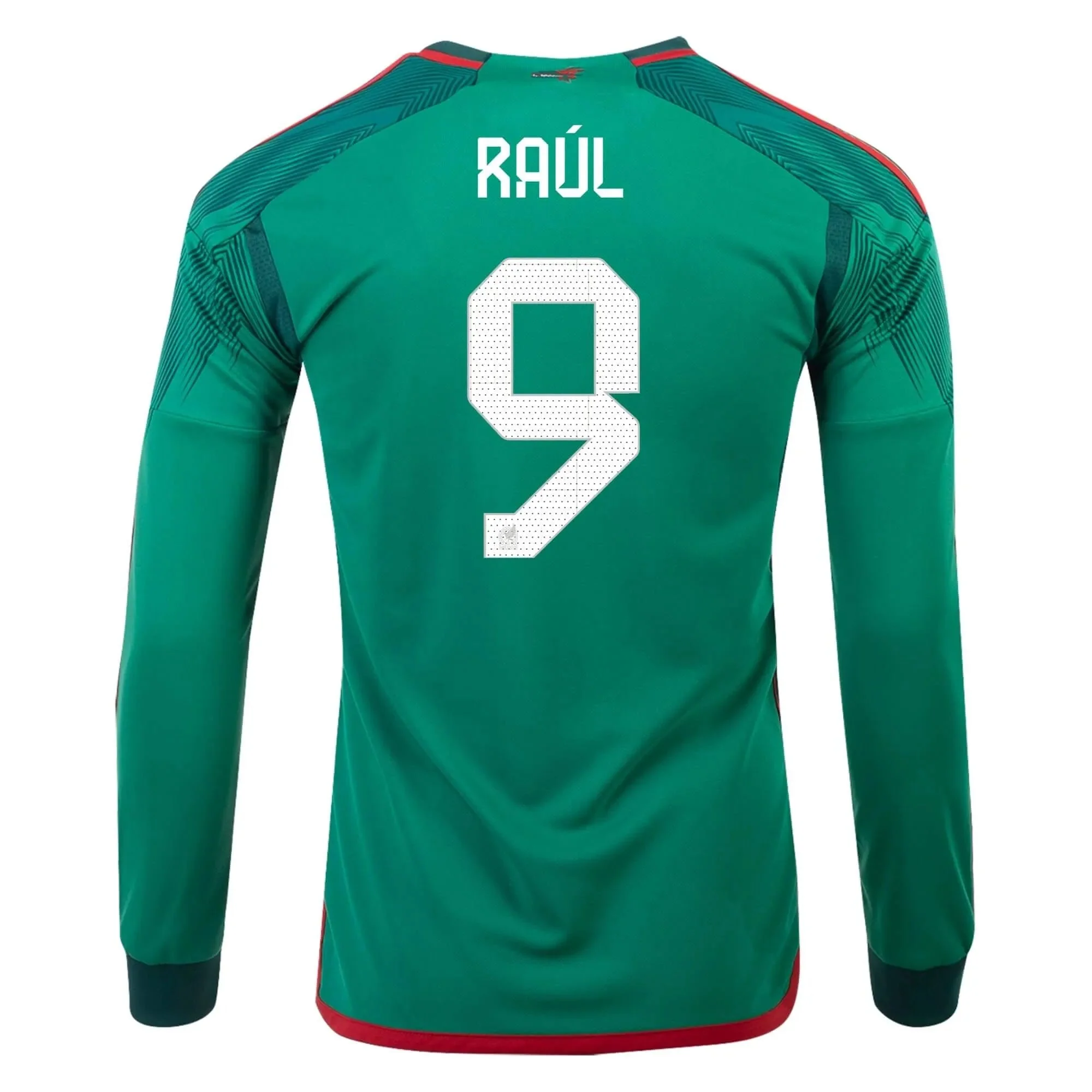 adidas 2022-23 Mexico Home Long-Sleeve Jersey - Green-Red - Image 2