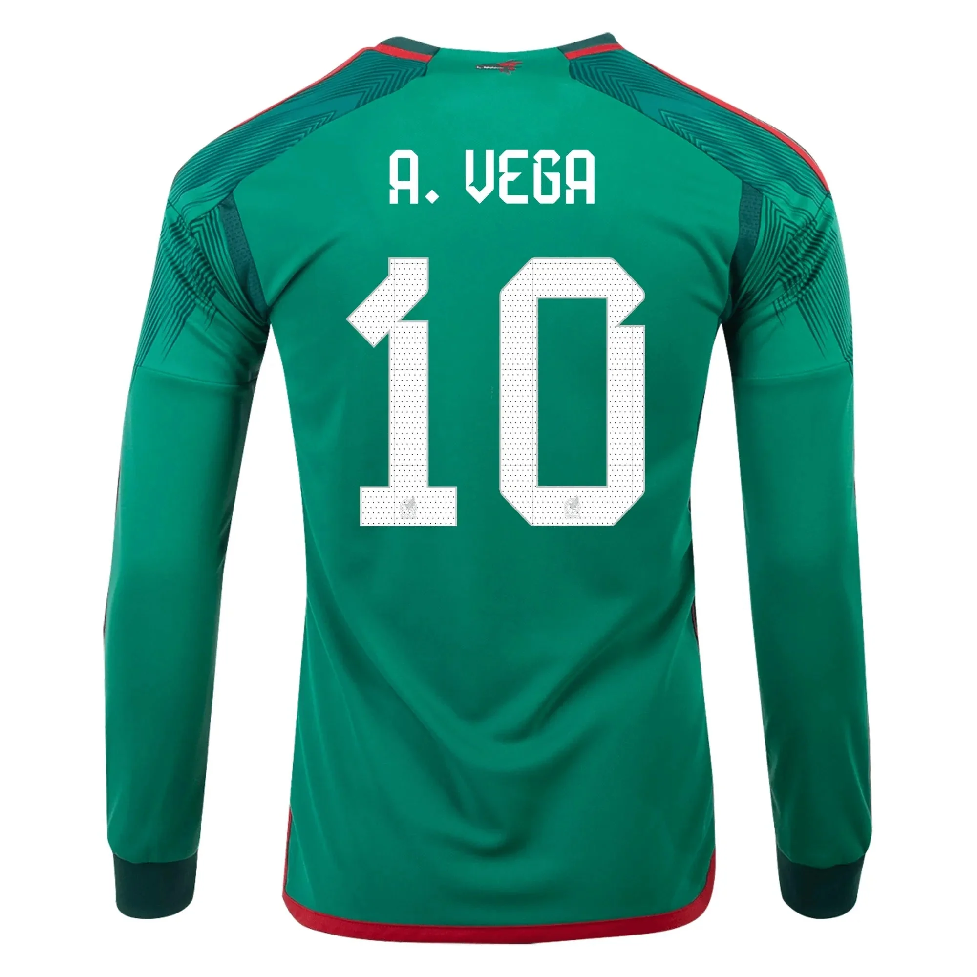adidas 2022-23 Mexico Home Long-Sleeve Jersey - Green-Red - Image 3