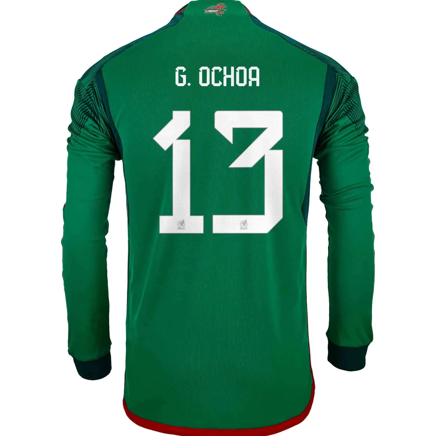 adidas 2022-23 Mexico Home Long-Sleeve Jersey - Green-Red - Image 5