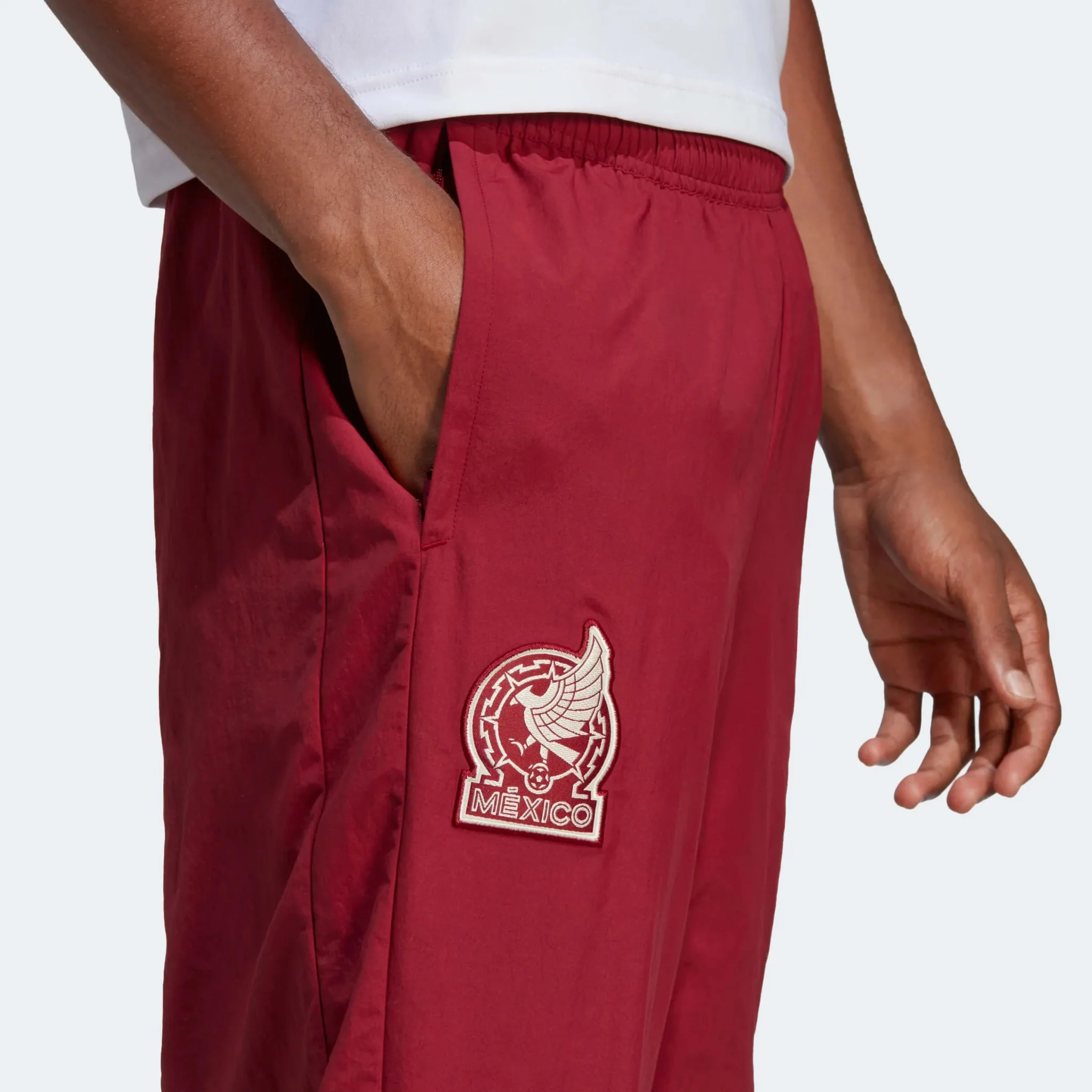adidas 2022-23 Mexico Presentation Pants - Burgundy - Image 5