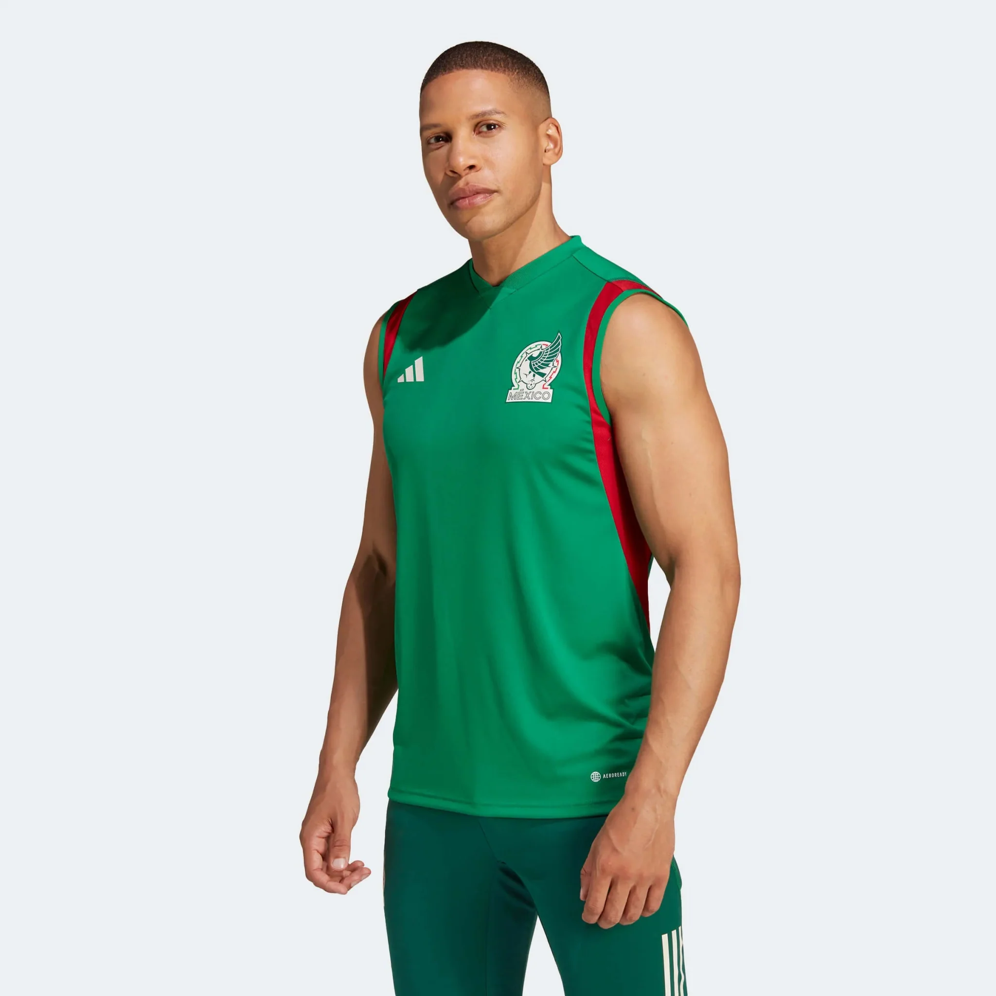 Adidas 2022-23 Mexico Tiro Sleeveless Training Jersey Green - Image 3