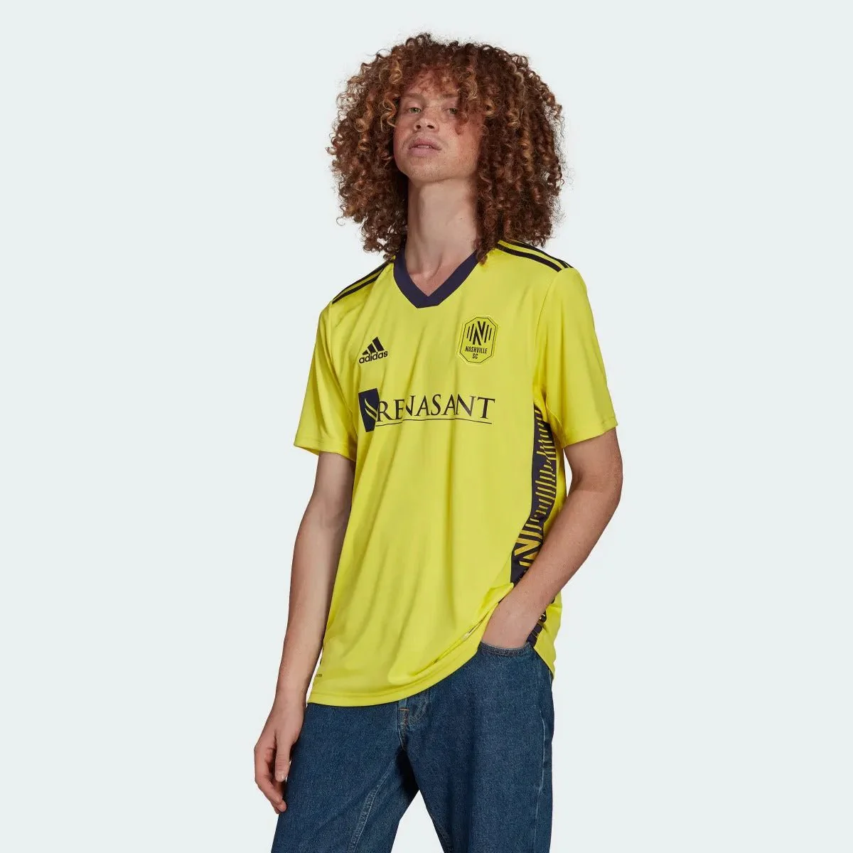 adidas 2022-23 Nashville SC Home Jersey - Yellow-Noble Ink - Image 3