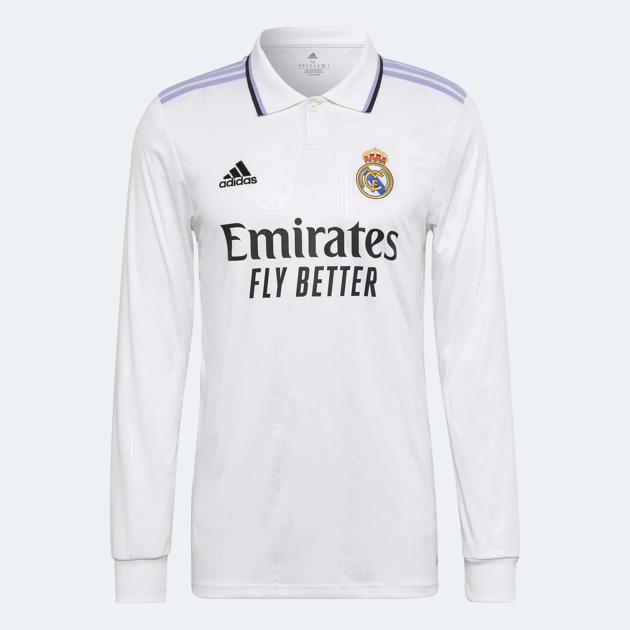 adidas 2022-23 Real Madrid Home Long-Sleeve Jersey - White