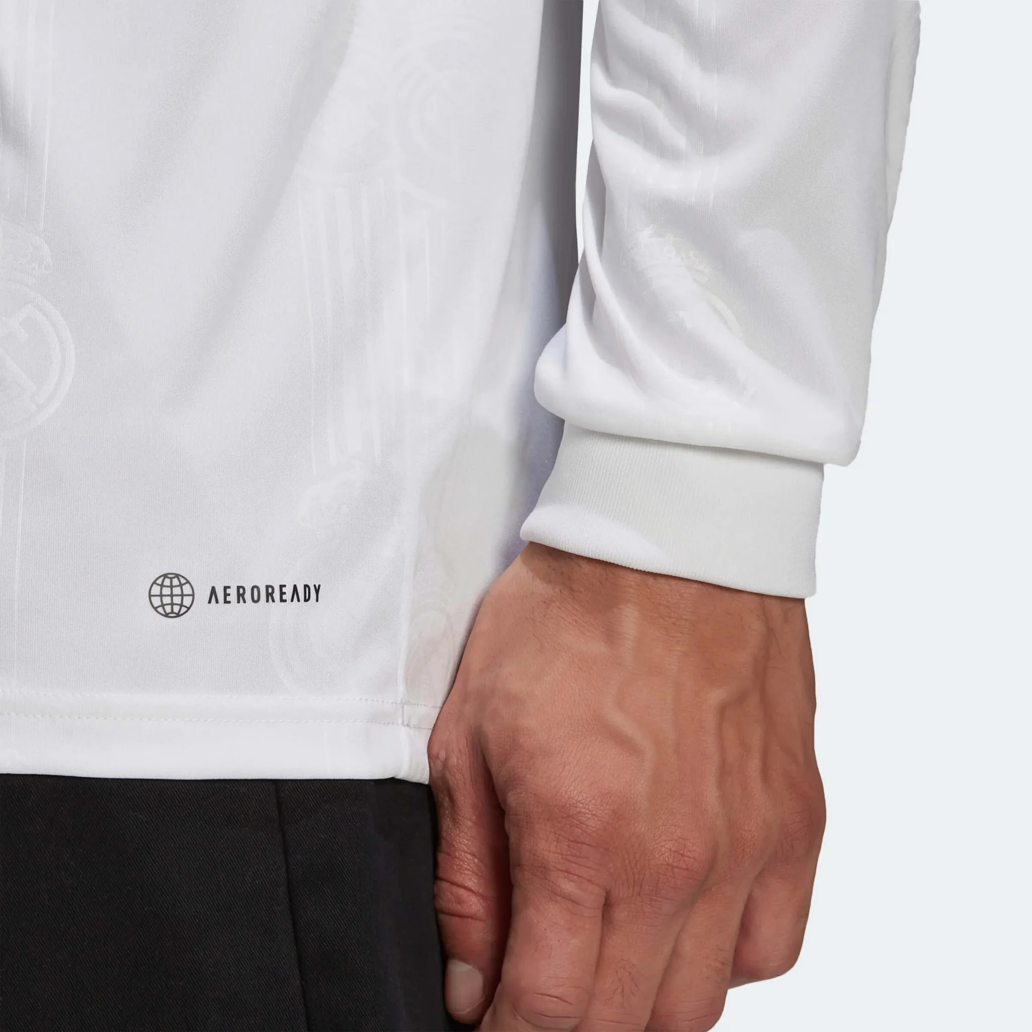 adidas 2022-23 Real Madrid Home Long-Sleeve Jersey - White - Image 6