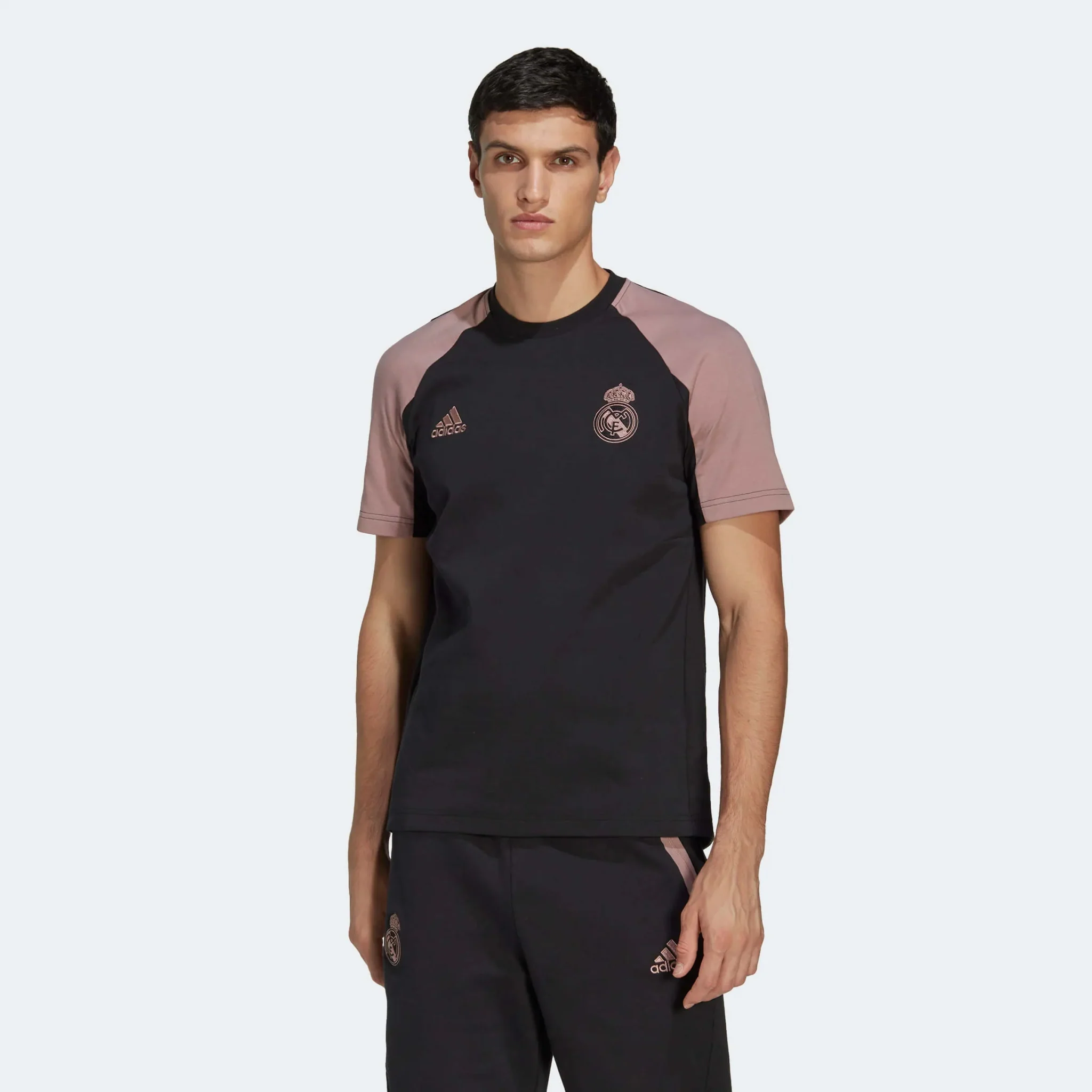 adidas 2022-23 Real Madrid Travel Tee - Black-Purple - Image 2