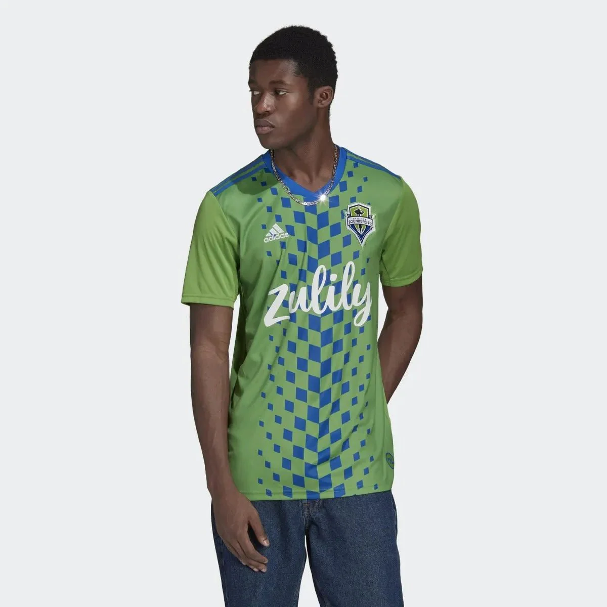 adidas 2022-23 Seattle Sounders Home Jersey - Rave Green-Blue - Image 3