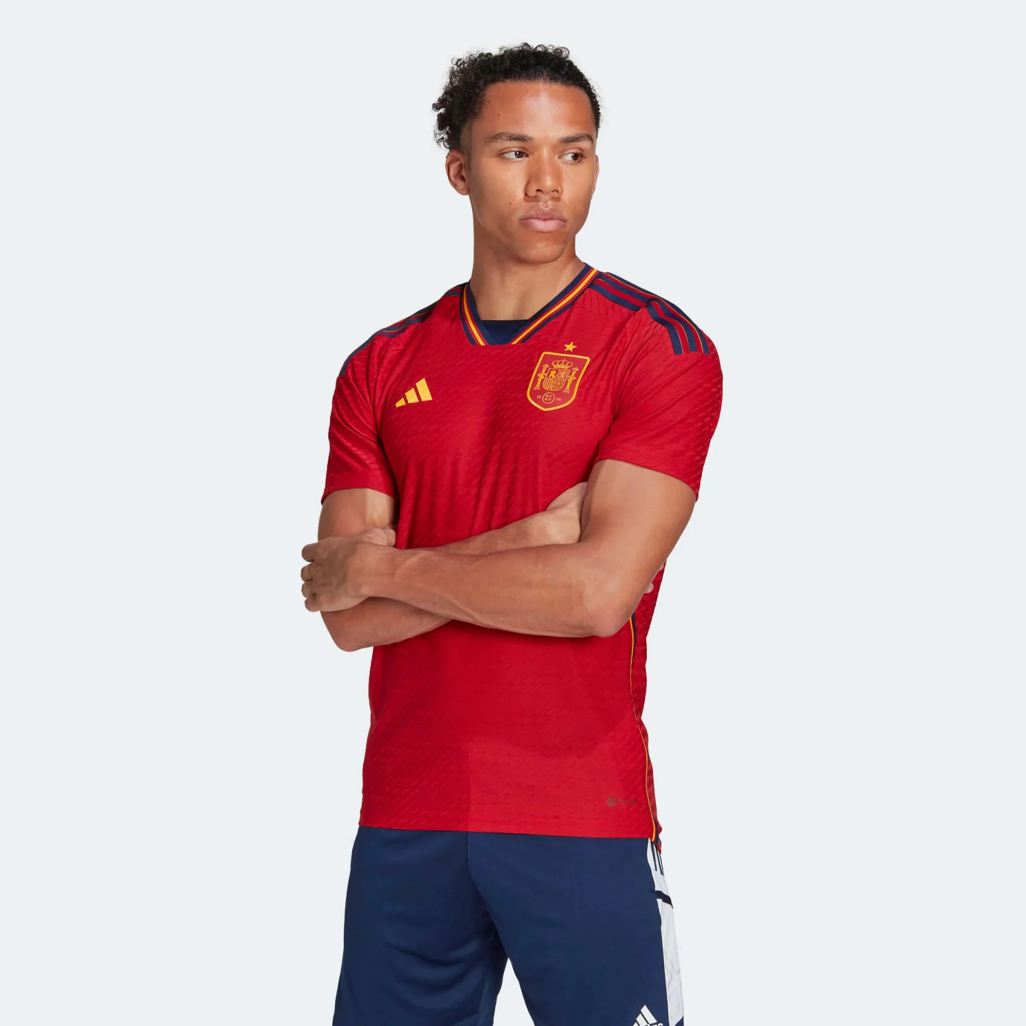 adidas 2022-23 Spain Authentic Home Jersey - Red-Navy - Image 3