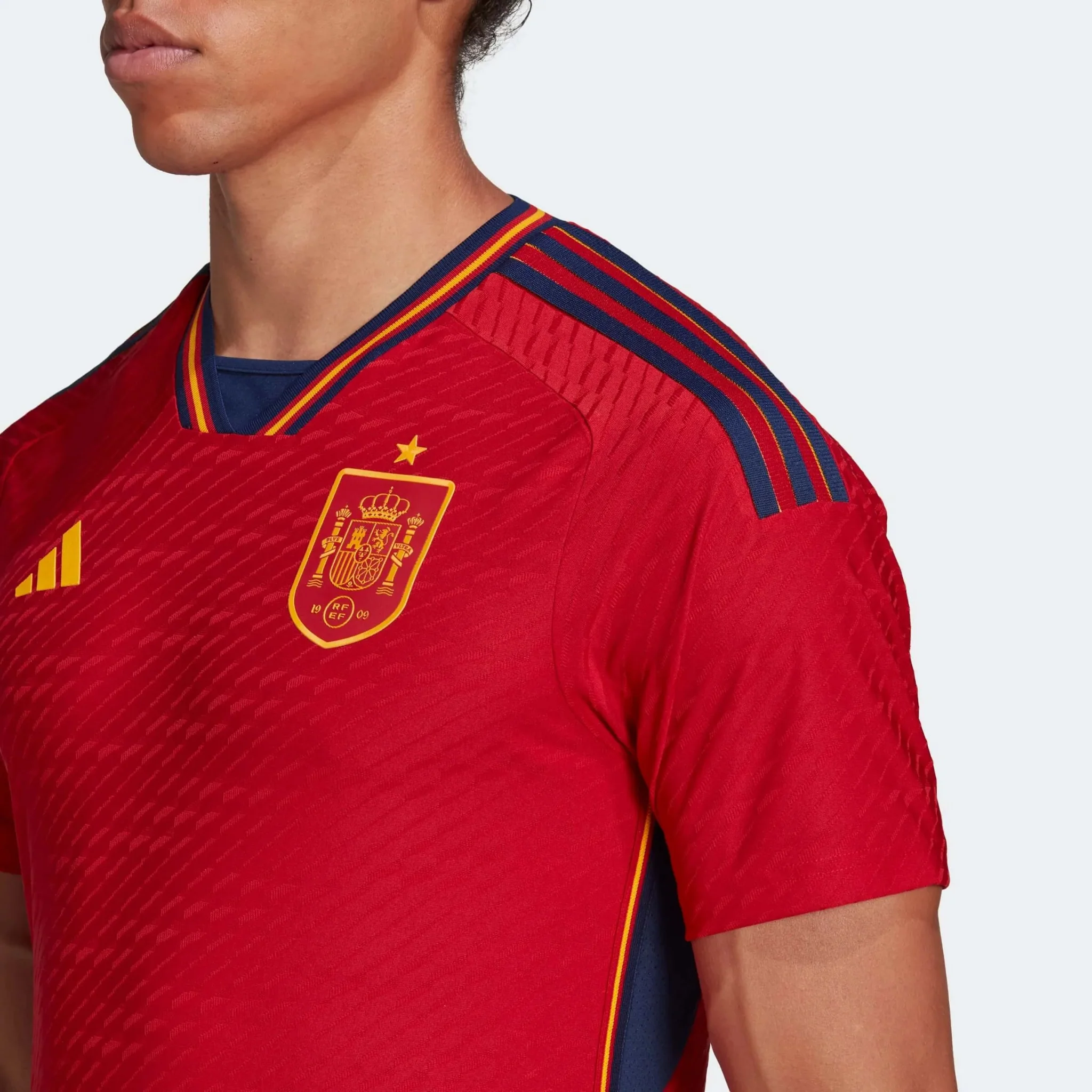 adidas 2022-23 Spain Authentic Home Jersey - Red-Navy - Image 5