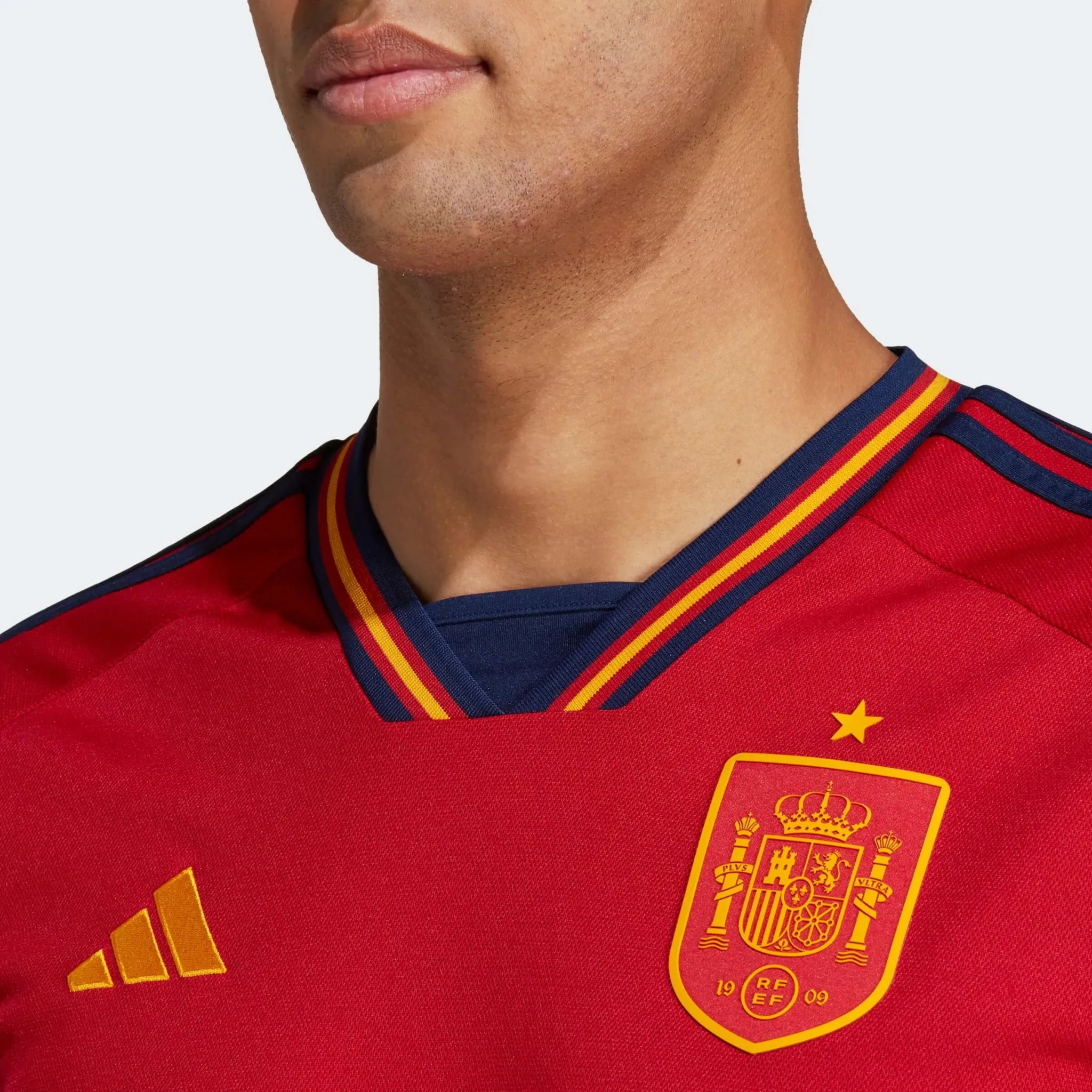 adidas 2022-23 Spain Home Jersey Red-Navy - Image 5