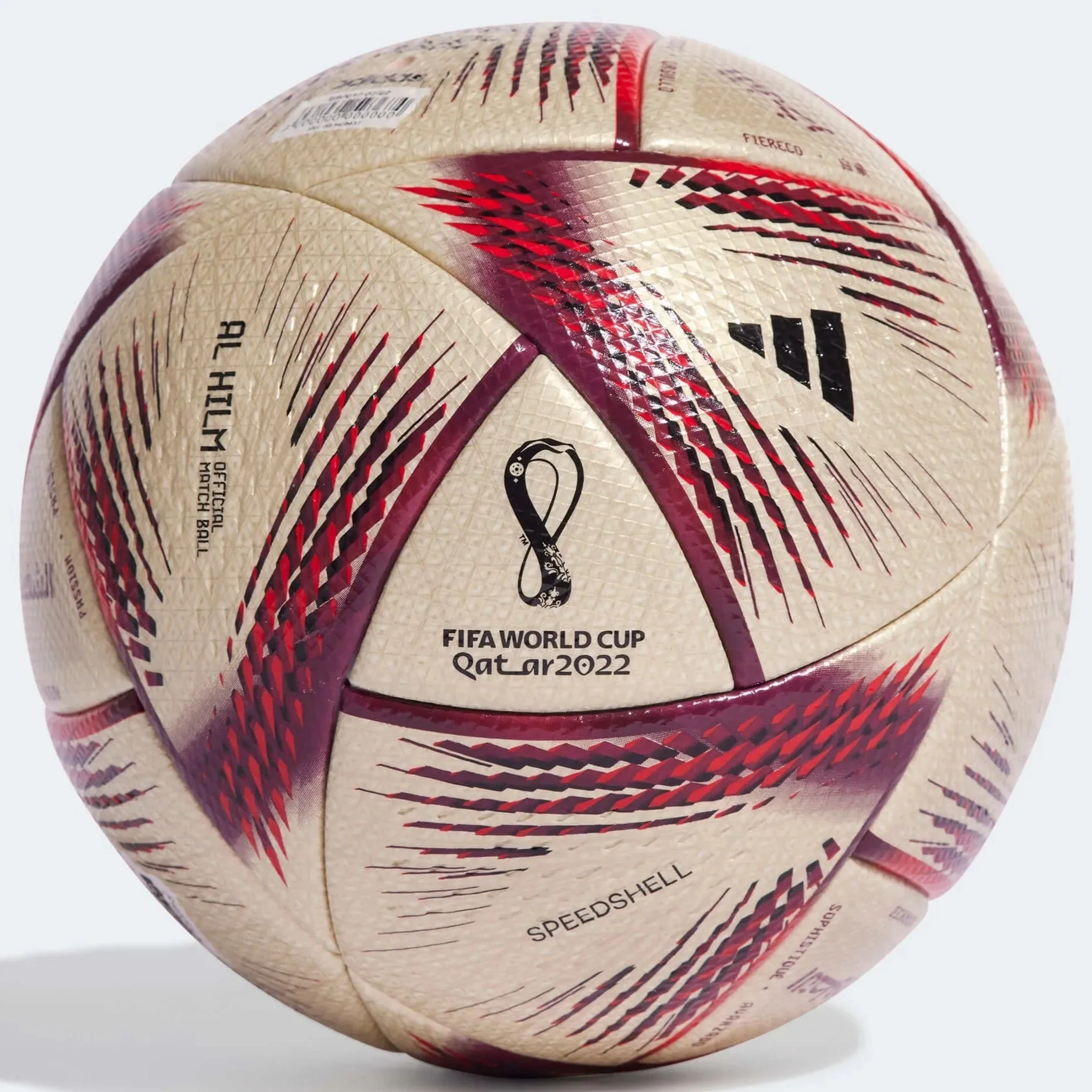 adidas 2022 World Cup Al Hilm Official Match Ball - Gold Metallic-Maroon-Red - Image 2