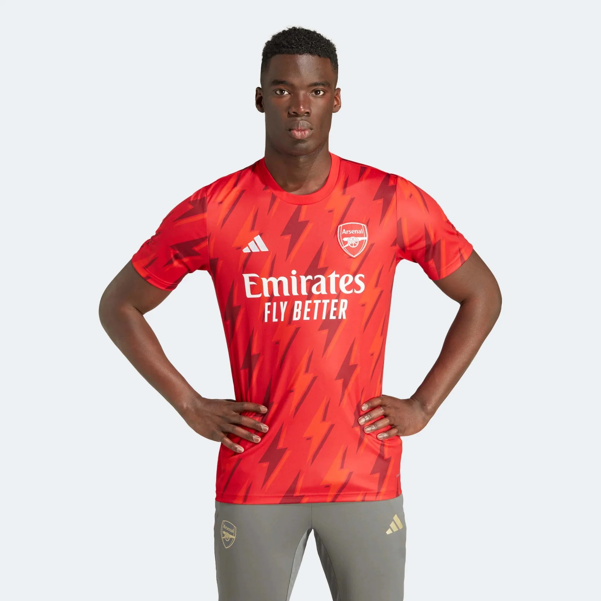 adidas 2023-24 Arsenal Men's Pre-Match Jersey - Image 3
