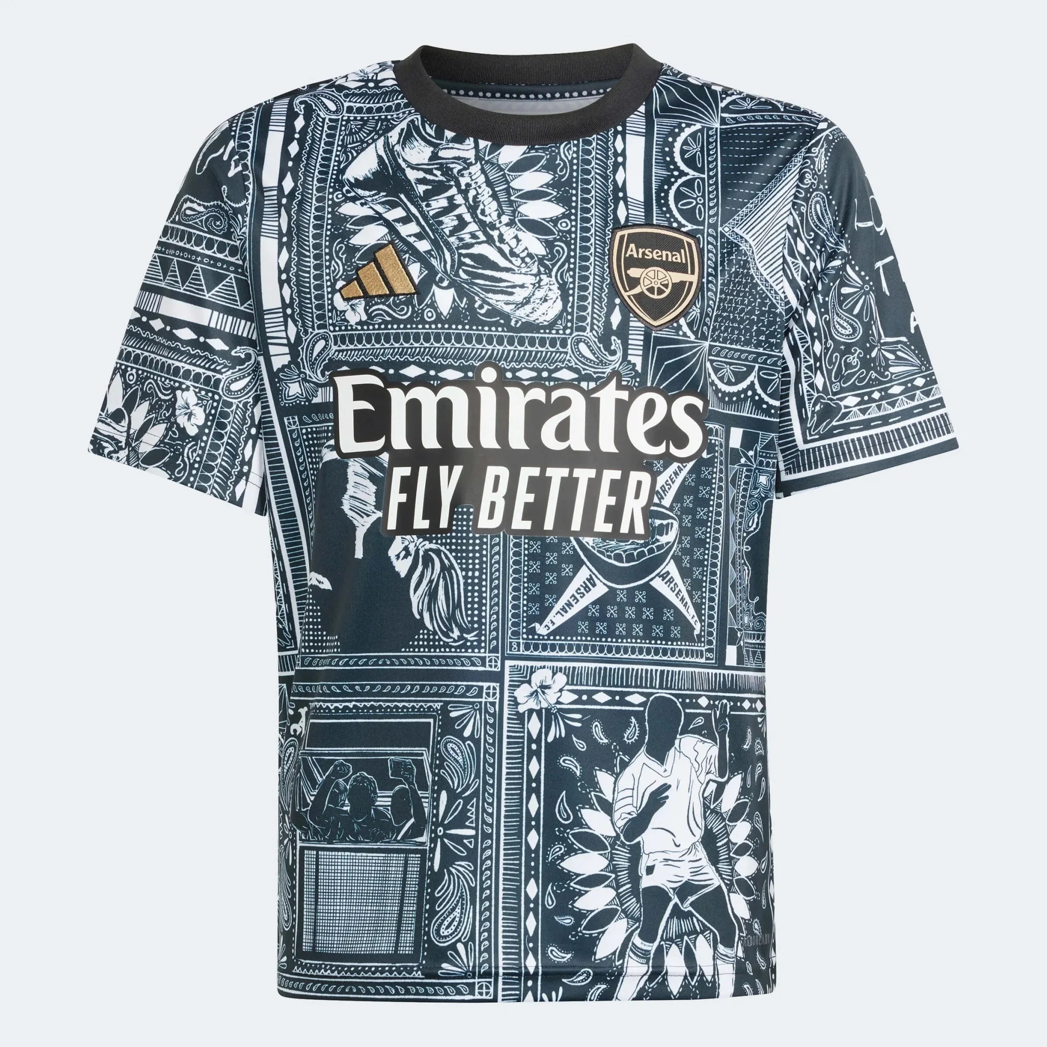 adidas 2023-24 Arsenal Ian Wright Youth Pre-Match Jersey
