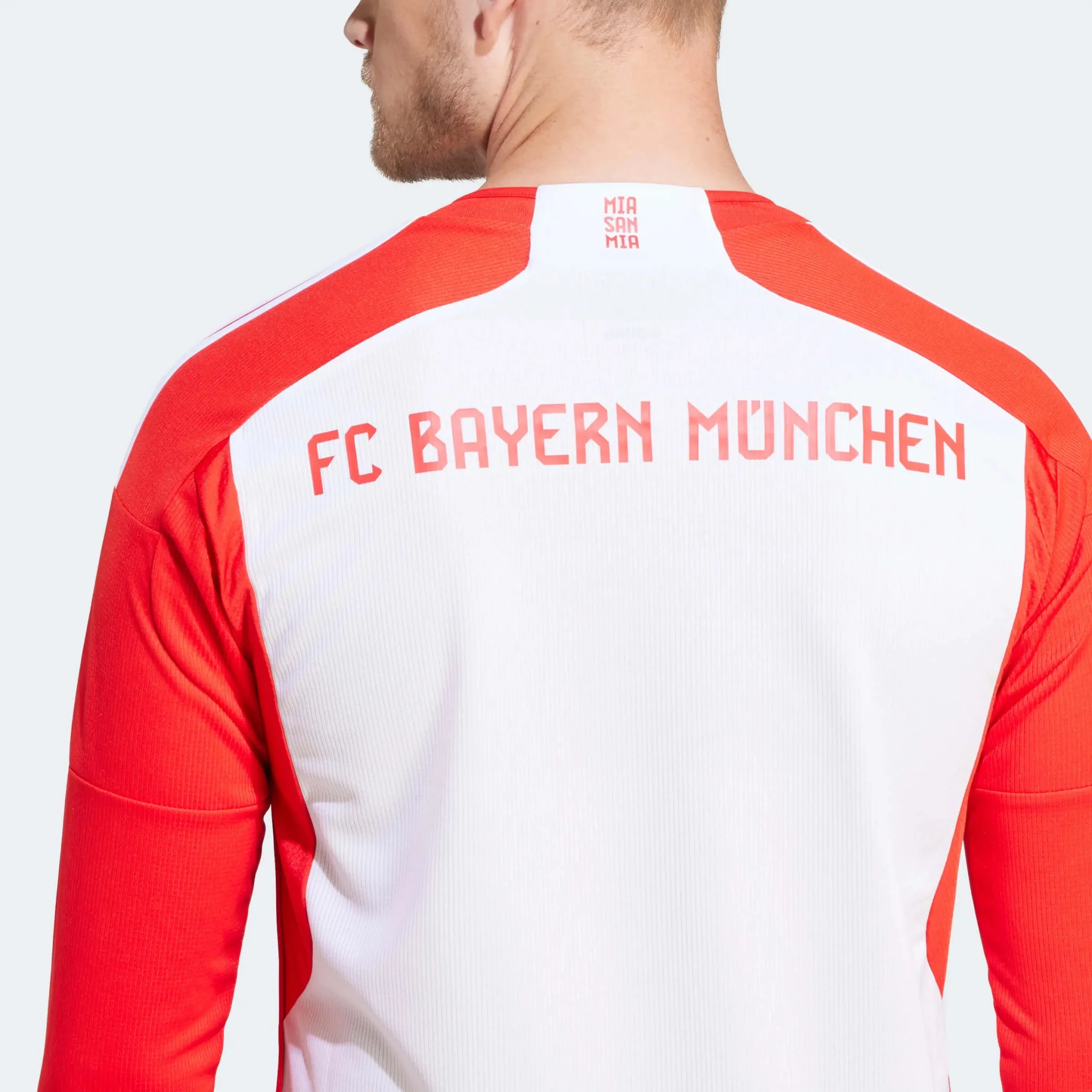 adidas 2023-24 Bayern Munich Men's Stadium Home Long-Sleeve Jersey - Image 9