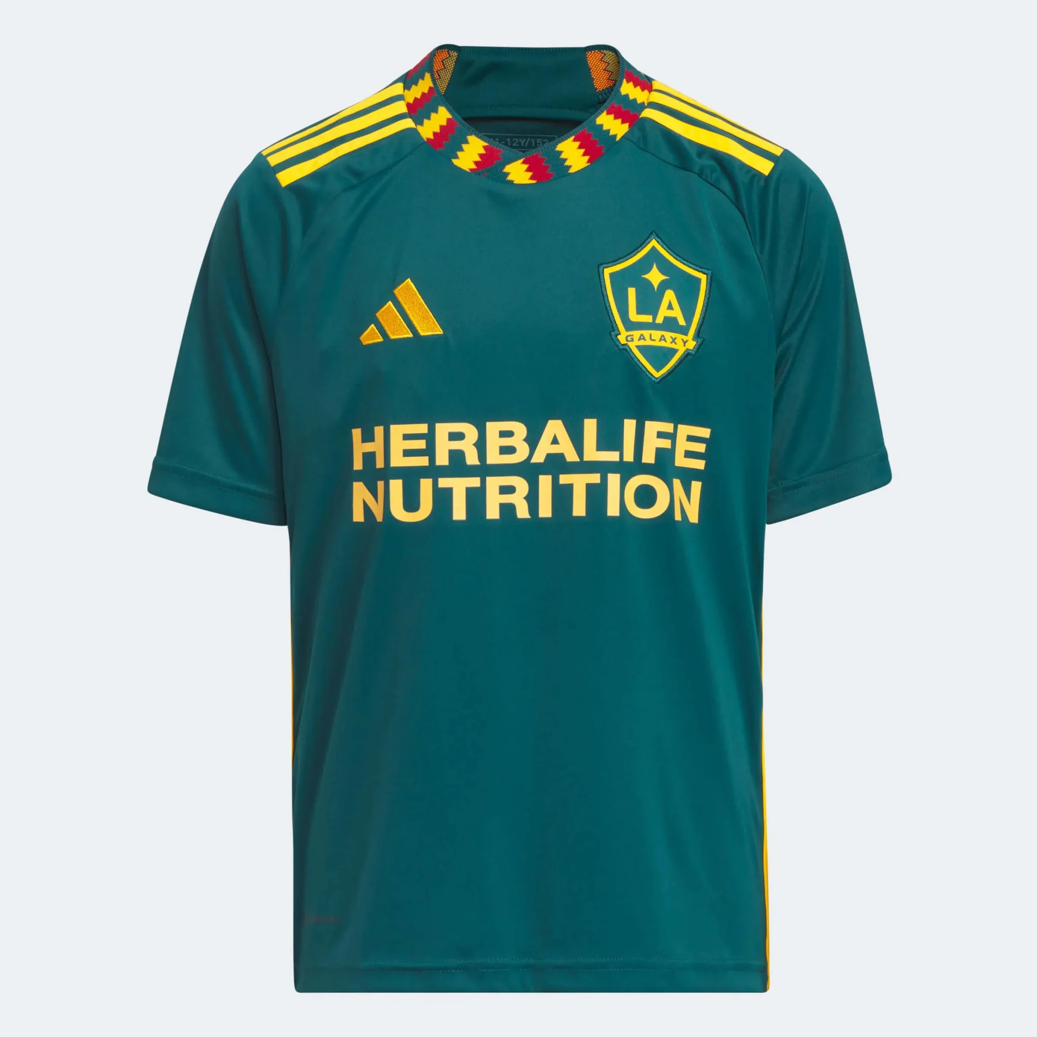 adidas 2023-25 LA Galaxy Youth Away Jersey - Mystery Green-Team Gold