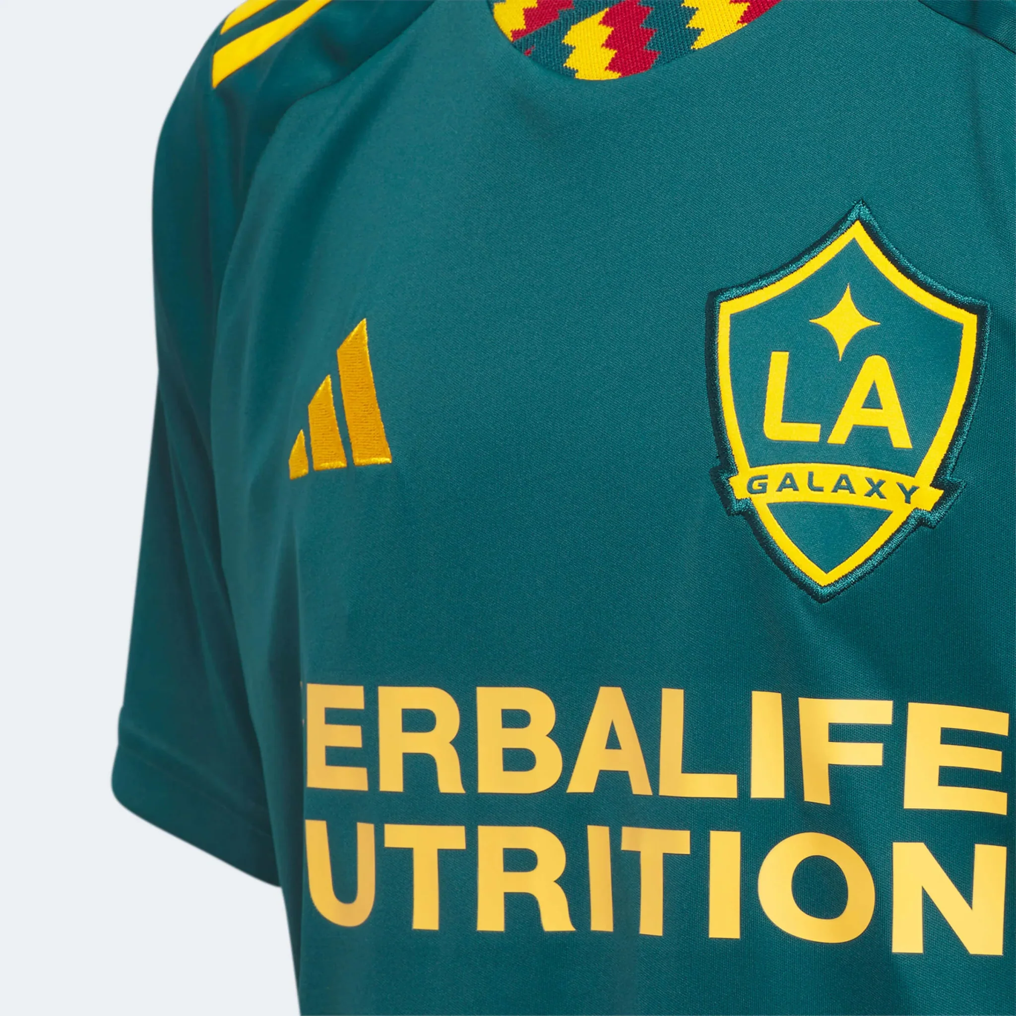 adidas 2023-25 LA Galaxy Youth Away Jersey - Mystery Green-Team Gold - Image 3