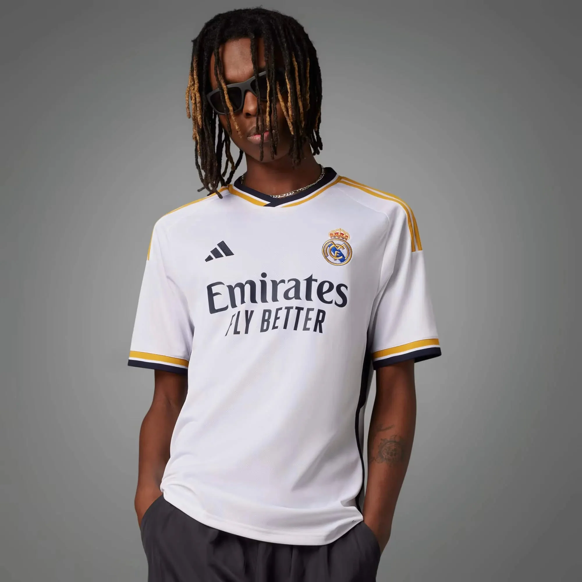 adidas 2023-24 Real Madrid Men's Stadium Home Jersey - Image 8