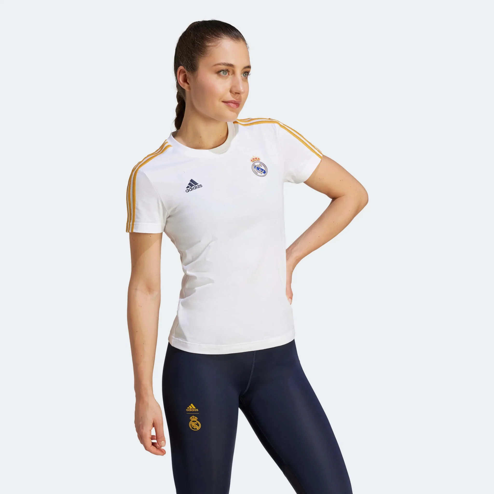 adidas 2023-24 Real Madrid Women's 3 Stripe Tee - Image 2