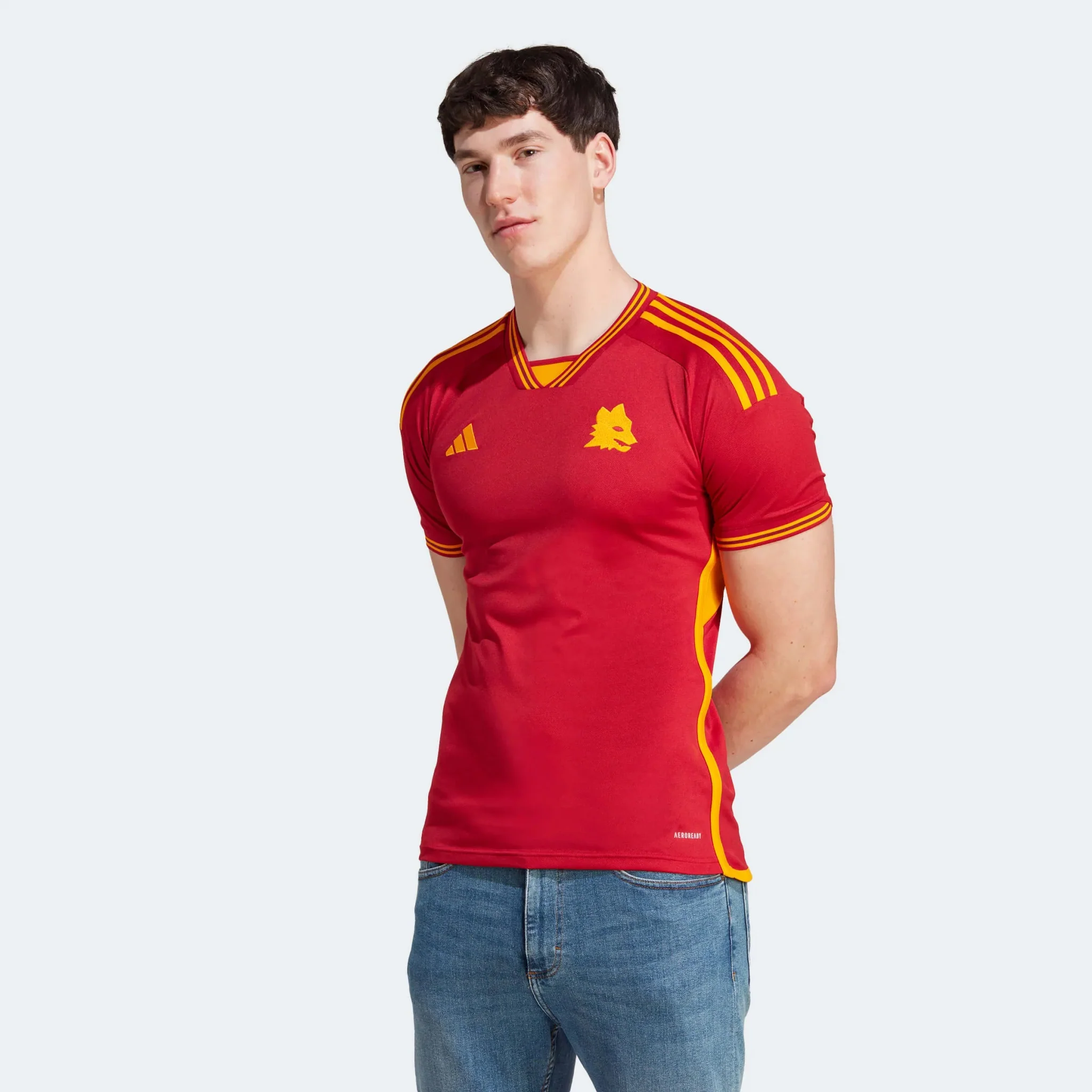 adidas 2023-24 Roma Men's Stadium Home Jersey - Image 3