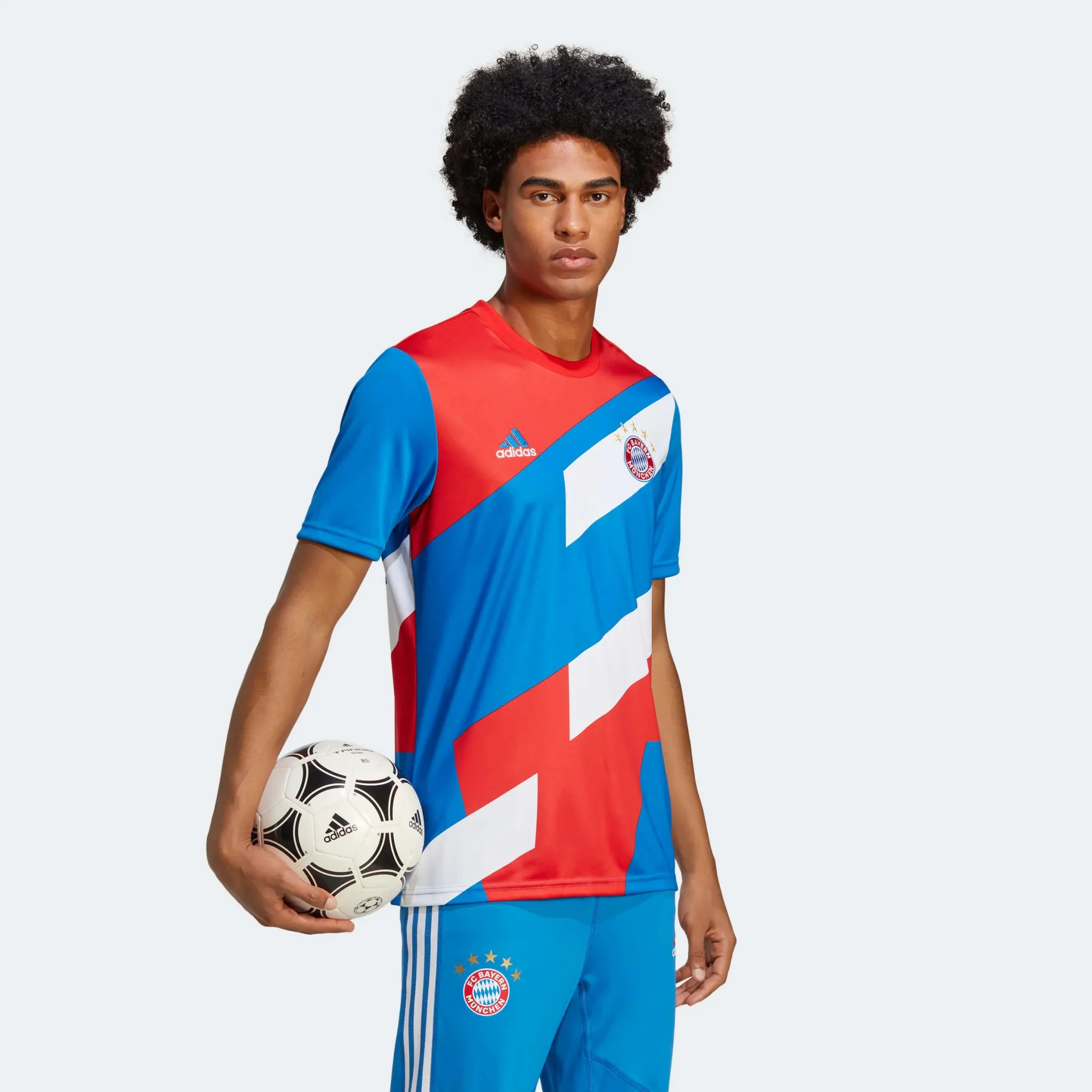 adidas 2023 FC Bayern Munich Pre-Match Jersey - Red-Bright Royal - Image 3