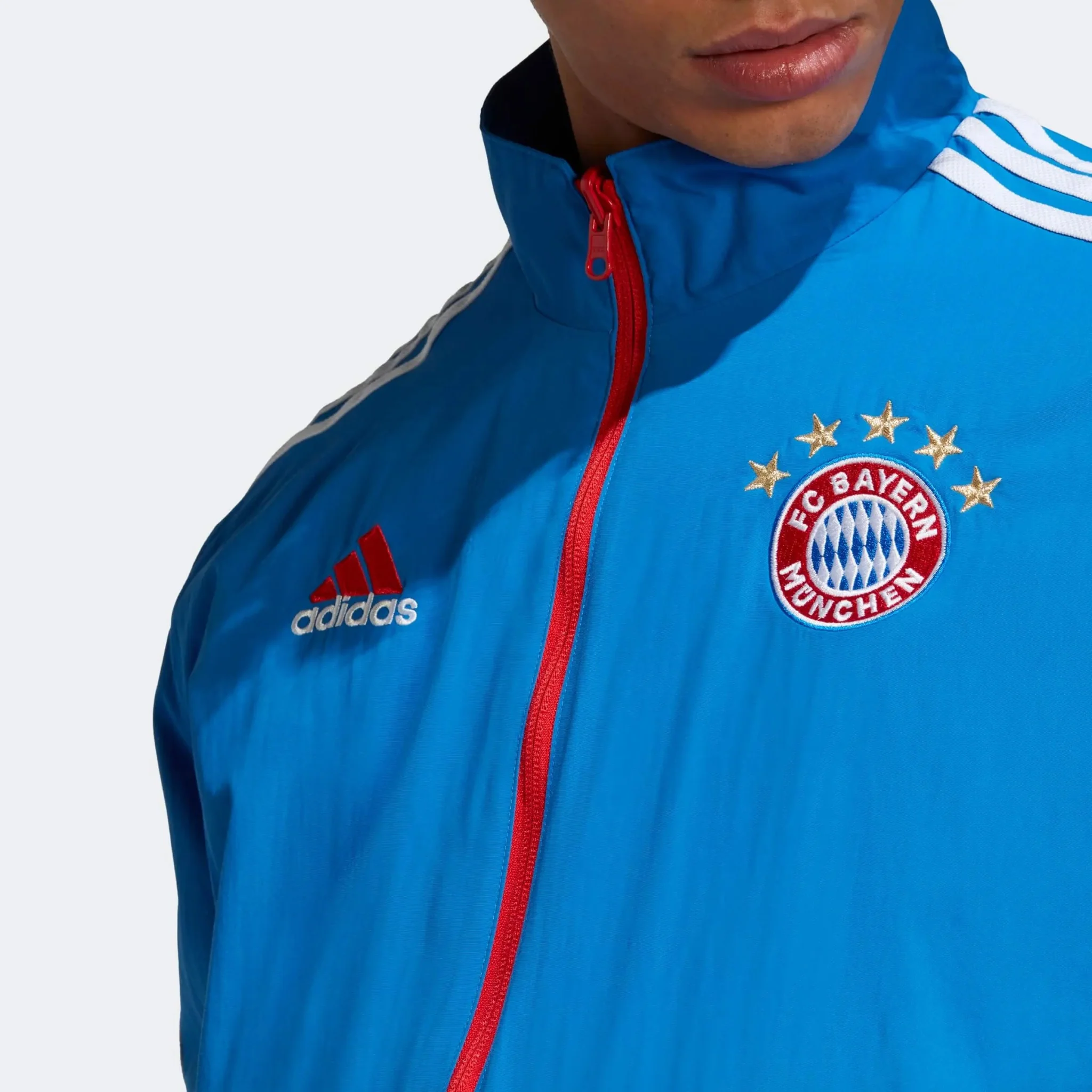 adidas 2023 FC Bayern Munich Reversible Anthem Jacket - Bright Royal-Red - Image 5