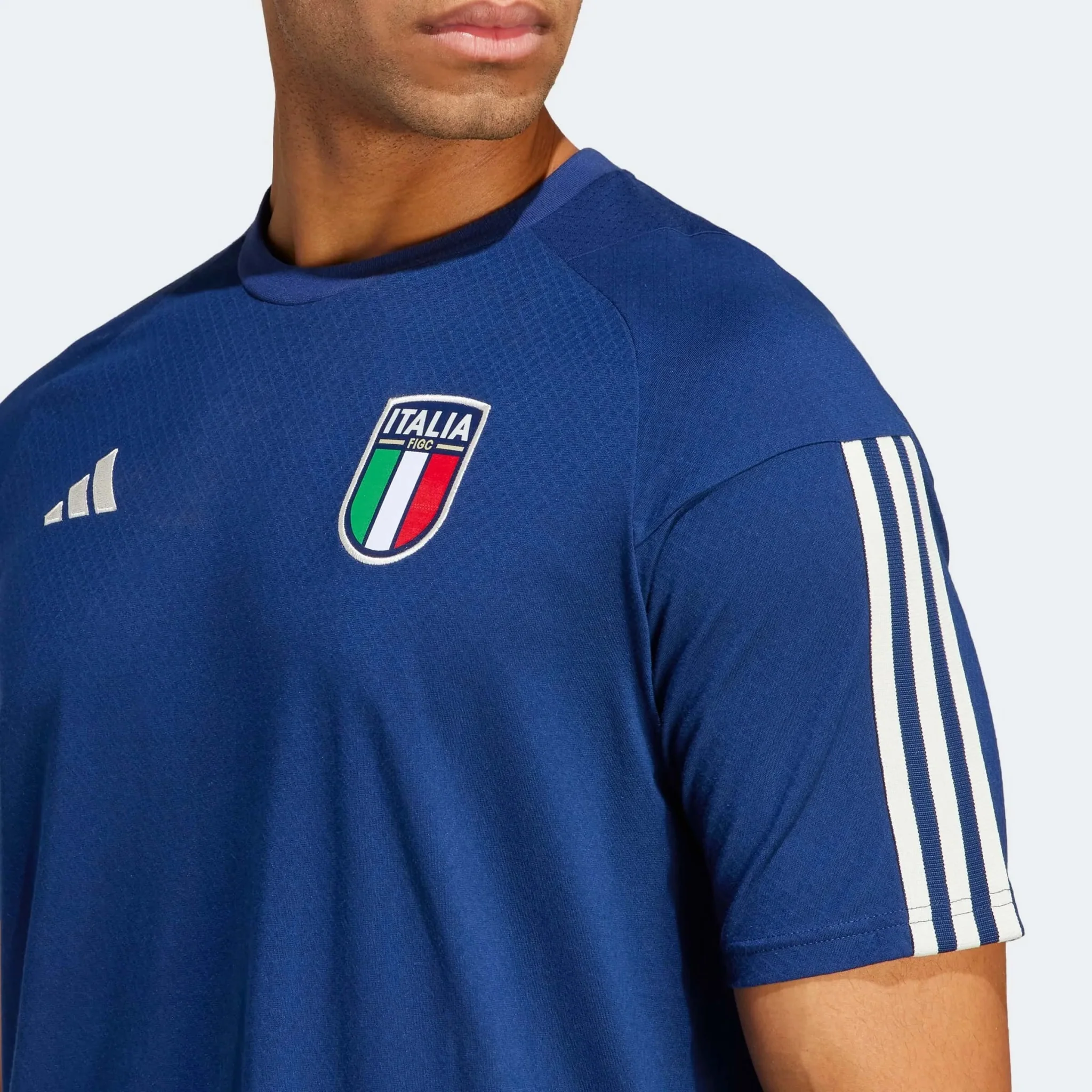adidas 2023 Italy Cotton Tee - Dark Blue - Image 4