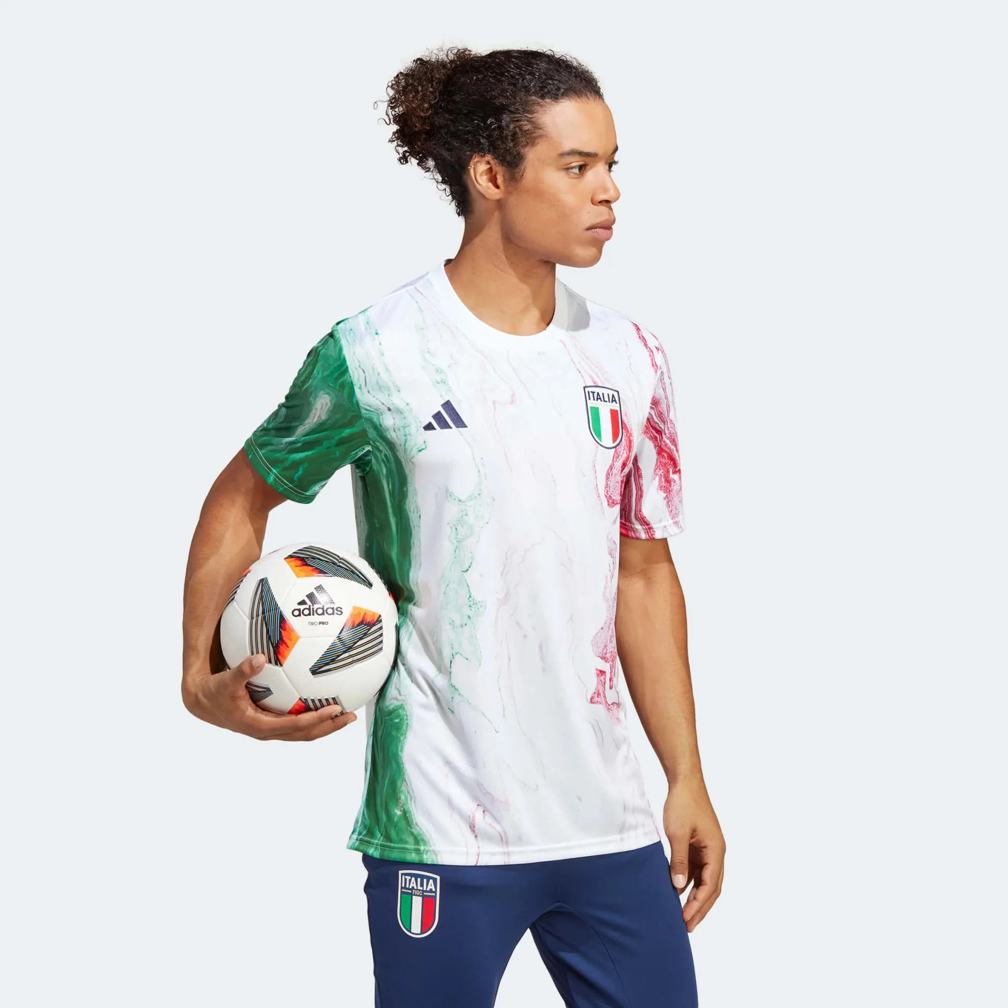 adidas 2023 Italy Pre-Match Jersey - Green-White-Red - Image 4
