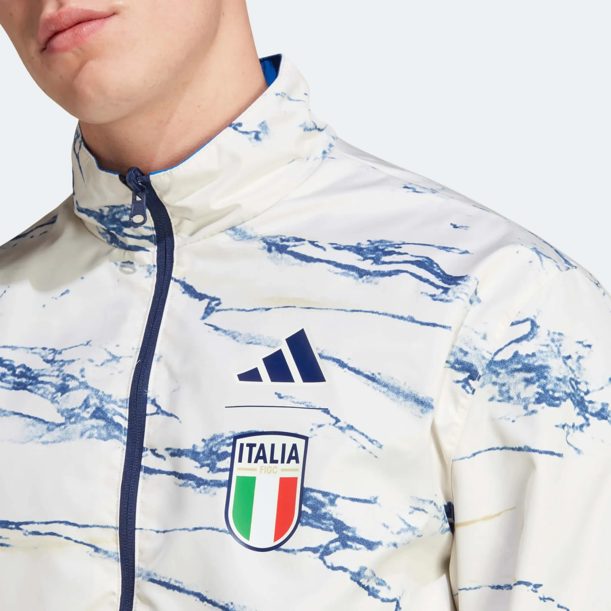 adidas 2023 Italy Reversible Anthem Jacket - Blue - Image 6