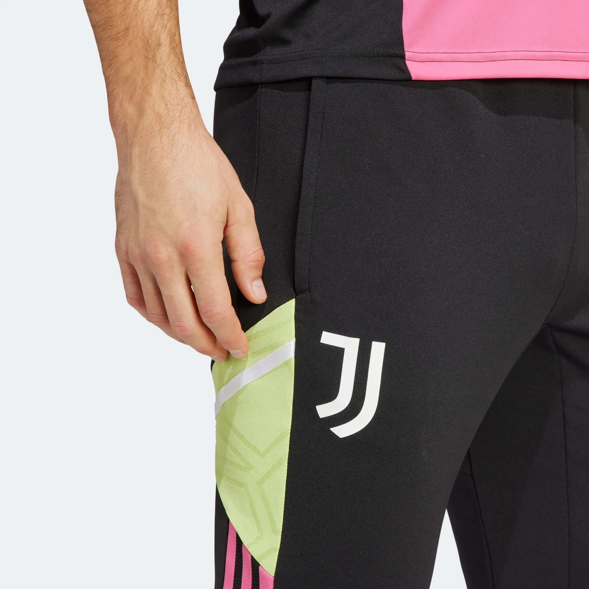 adidas 2023 Juventus Training Pants - Black-Green-Pink - Image 5