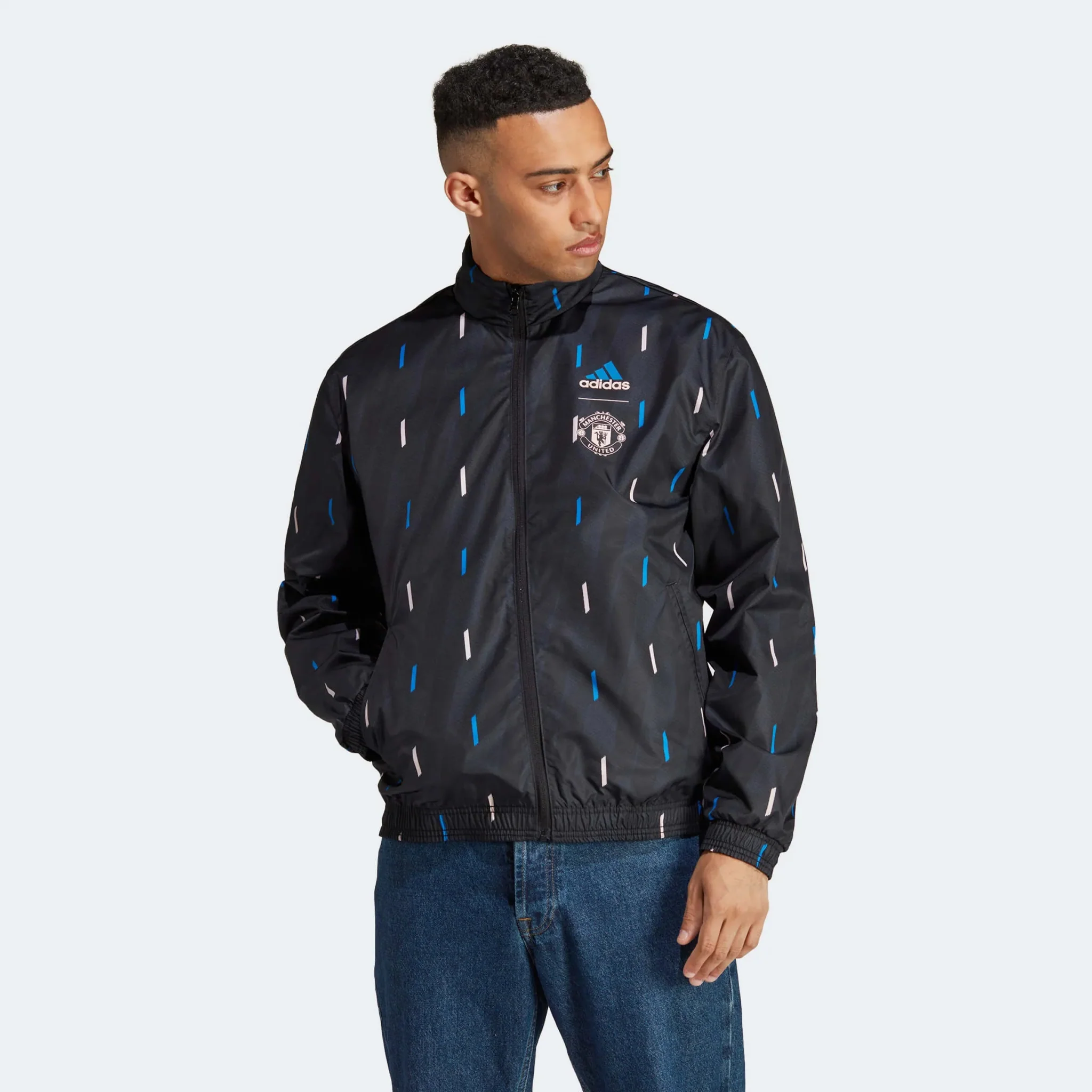 adidas 2023 Manchester United Anthem Jacket - Black - Image 2