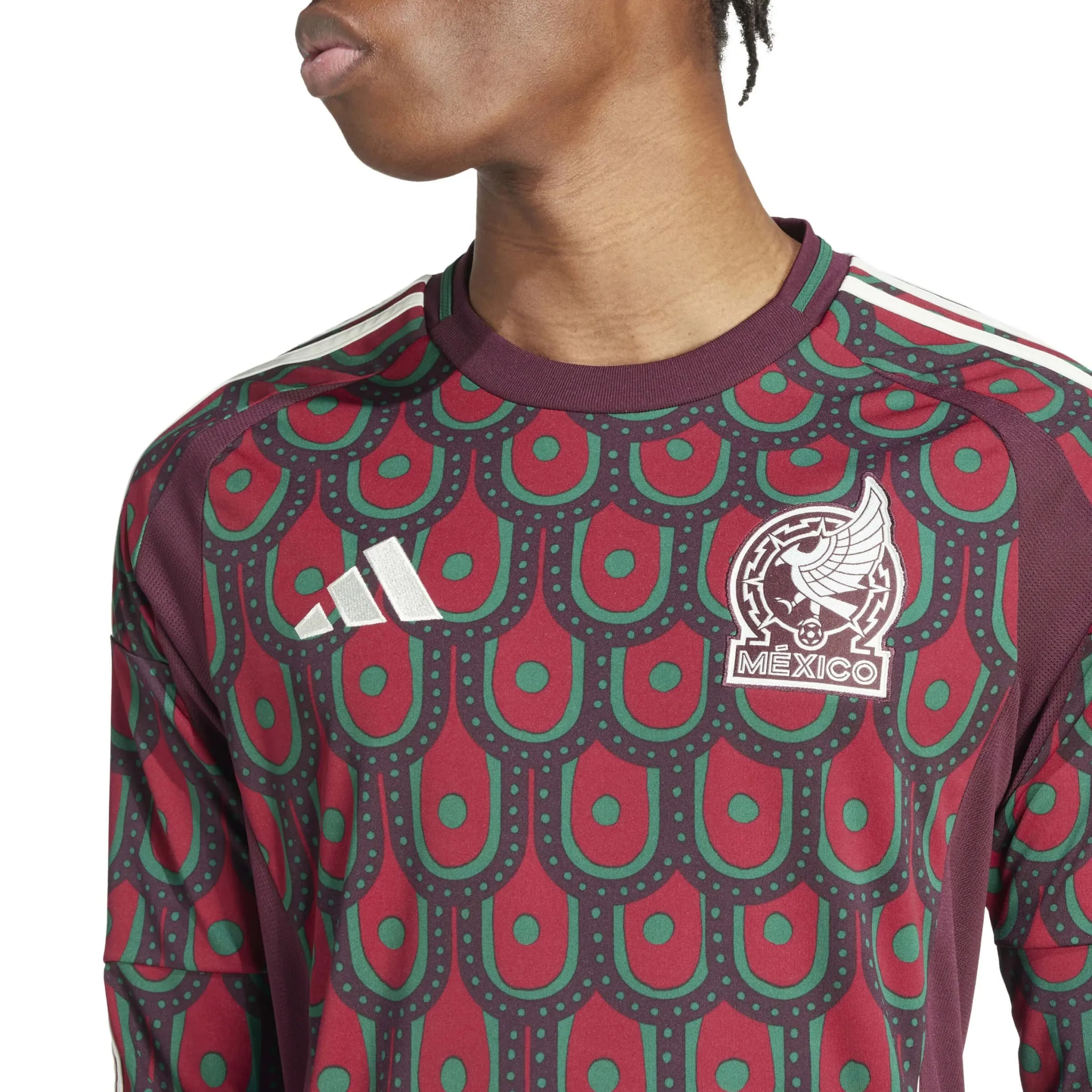 adidas 2024-25 Mexico Men's Stadium Home Long-Sleeve Jersey - Image 6