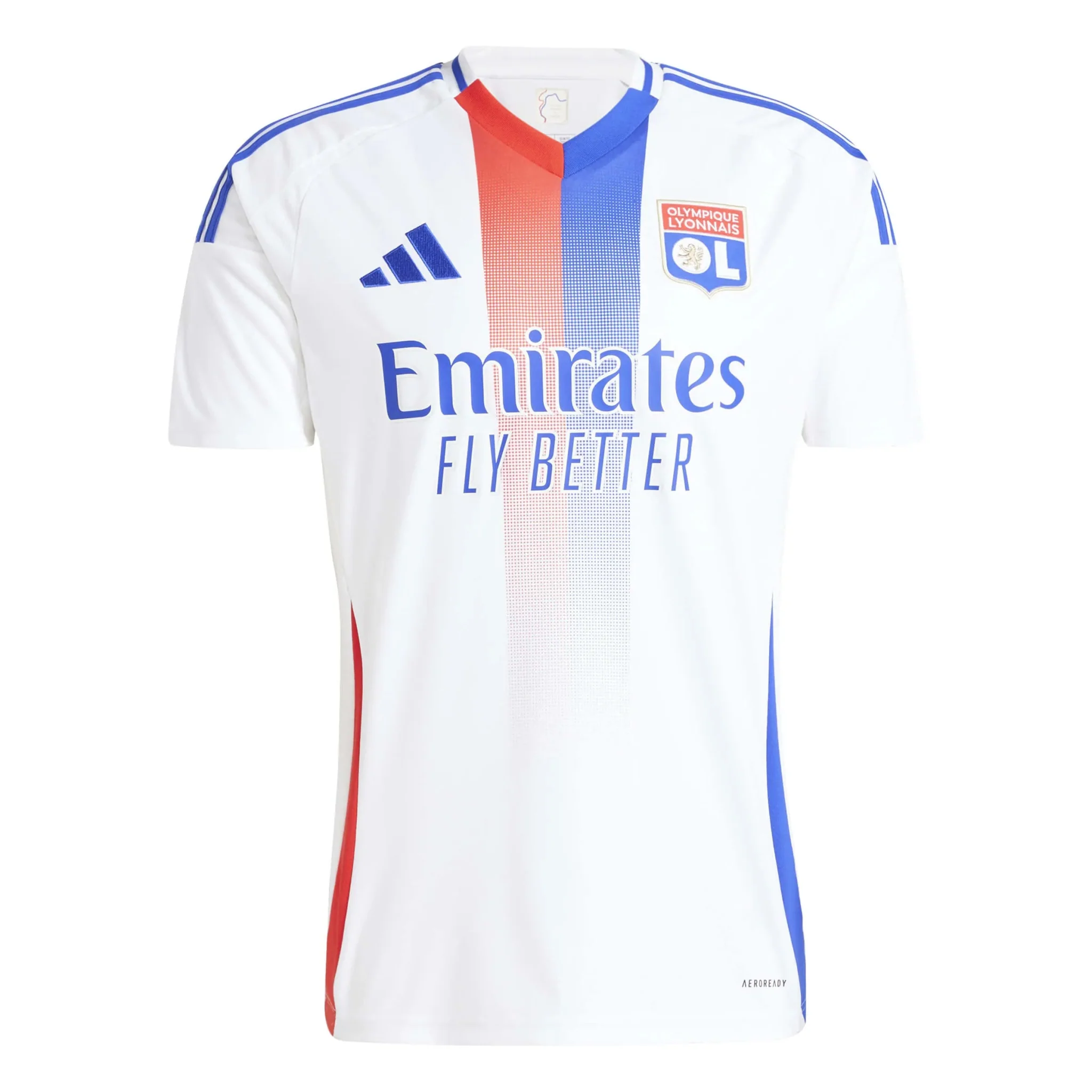 adidas 2024-25 Olympique Lyon Men's Stadium Home Jersey