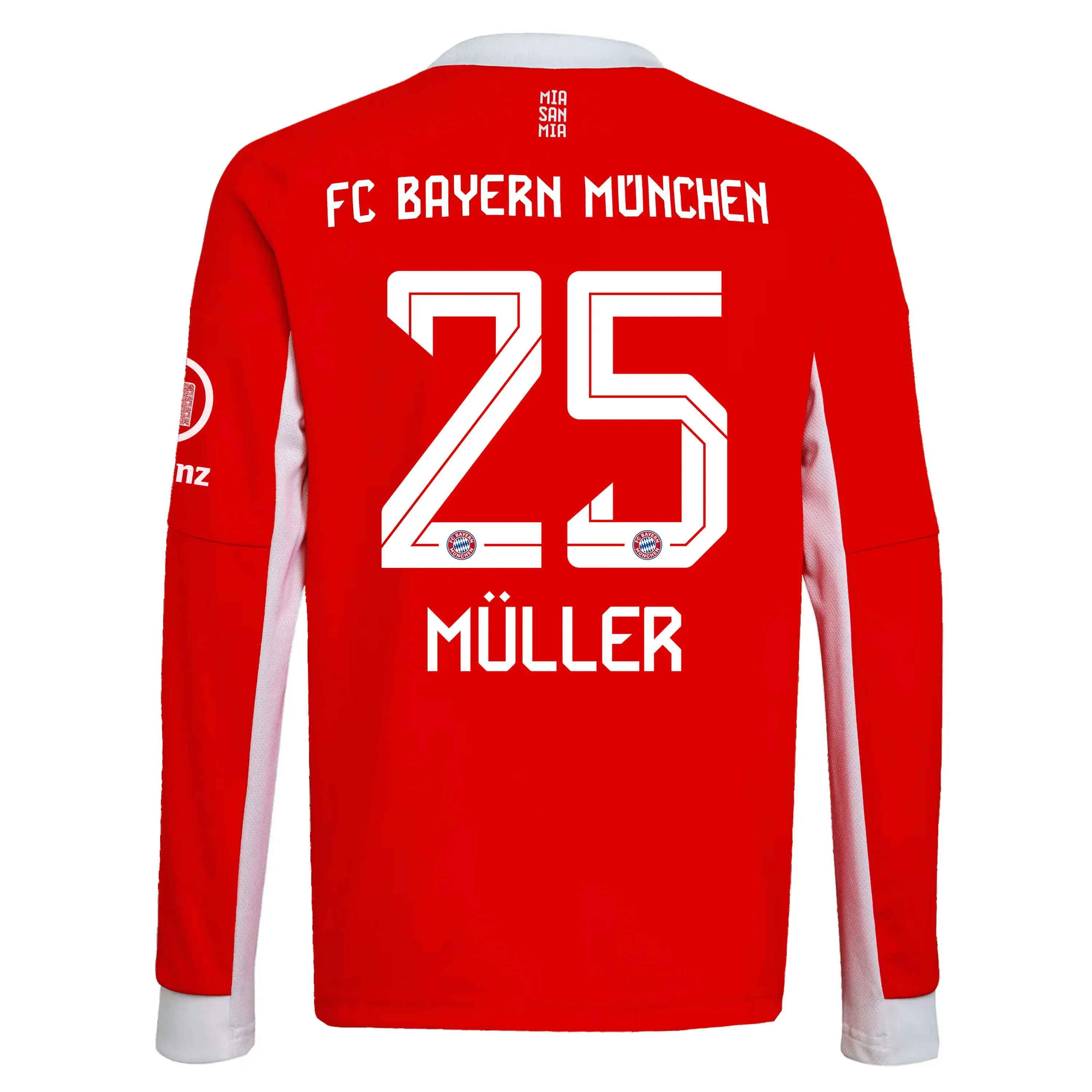 adidas 2025-26 Bayern Munich Men's Stadium Home Long-Sleeve Soccer Jersey - Image 13