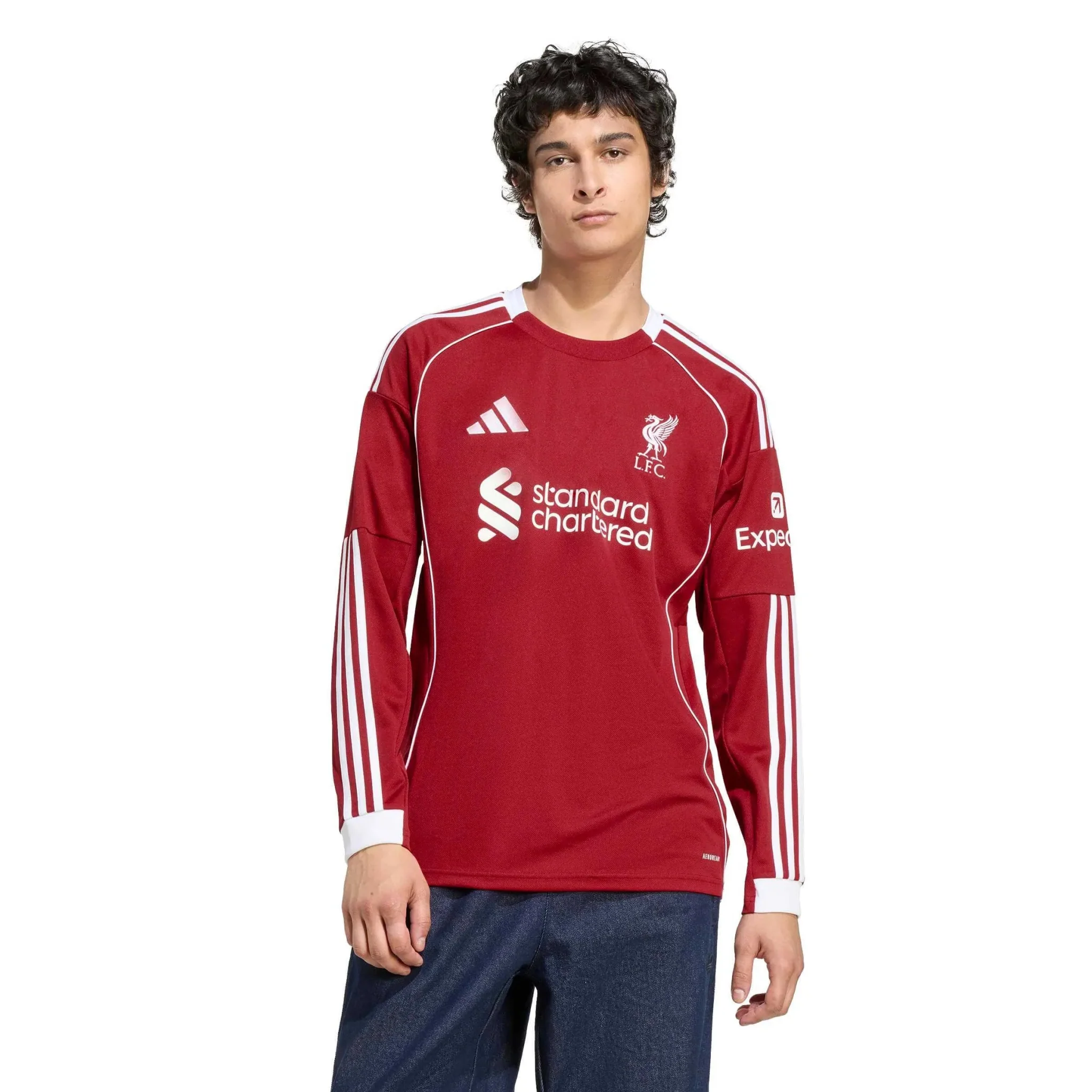 adidas 2025-26 Liverpool Men's Stadium Home Long-Sleeve Soccer Jersey - Image 3