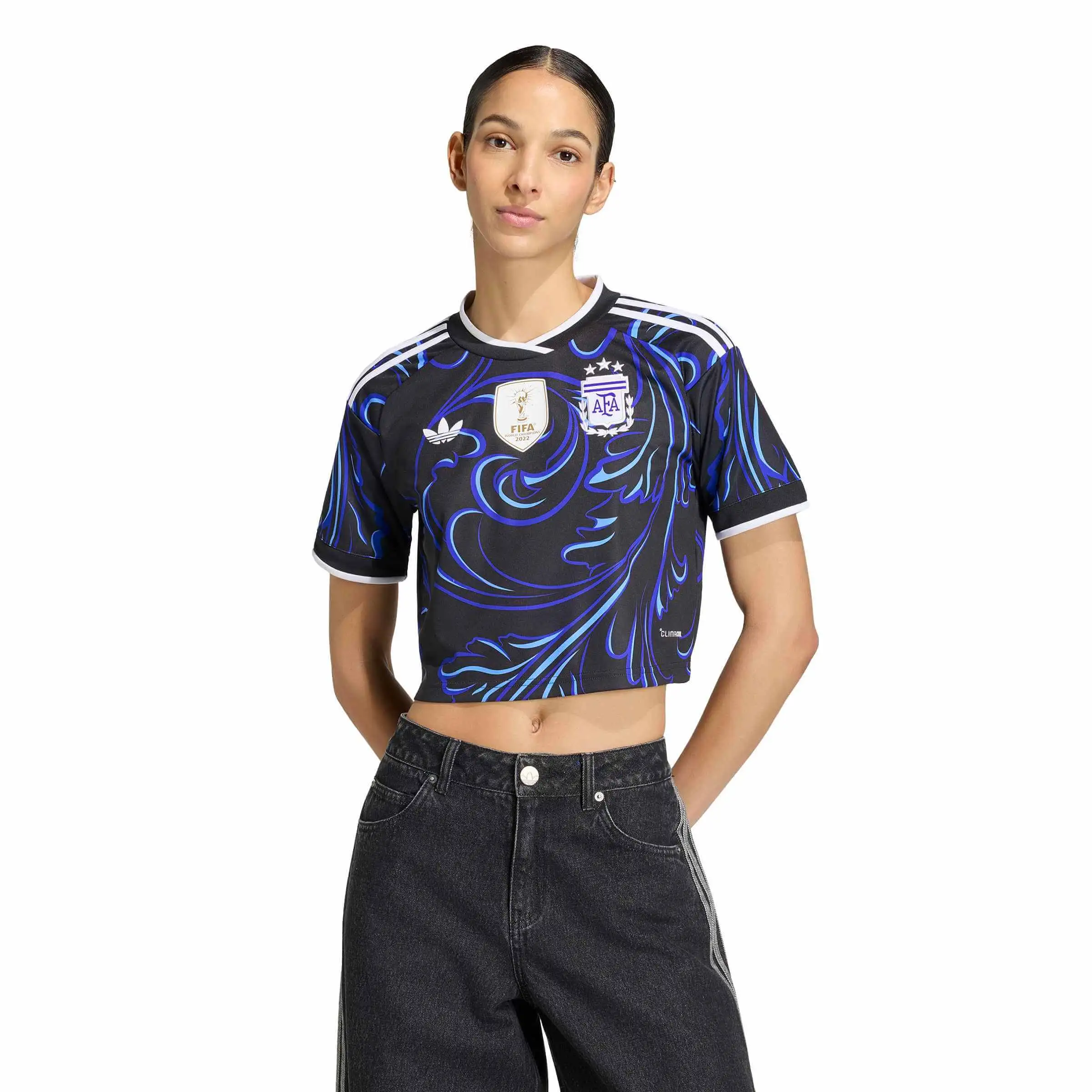 adidas 2026 Argentina Women's Stadium Away Cropped Soccer Jersey - Image 3