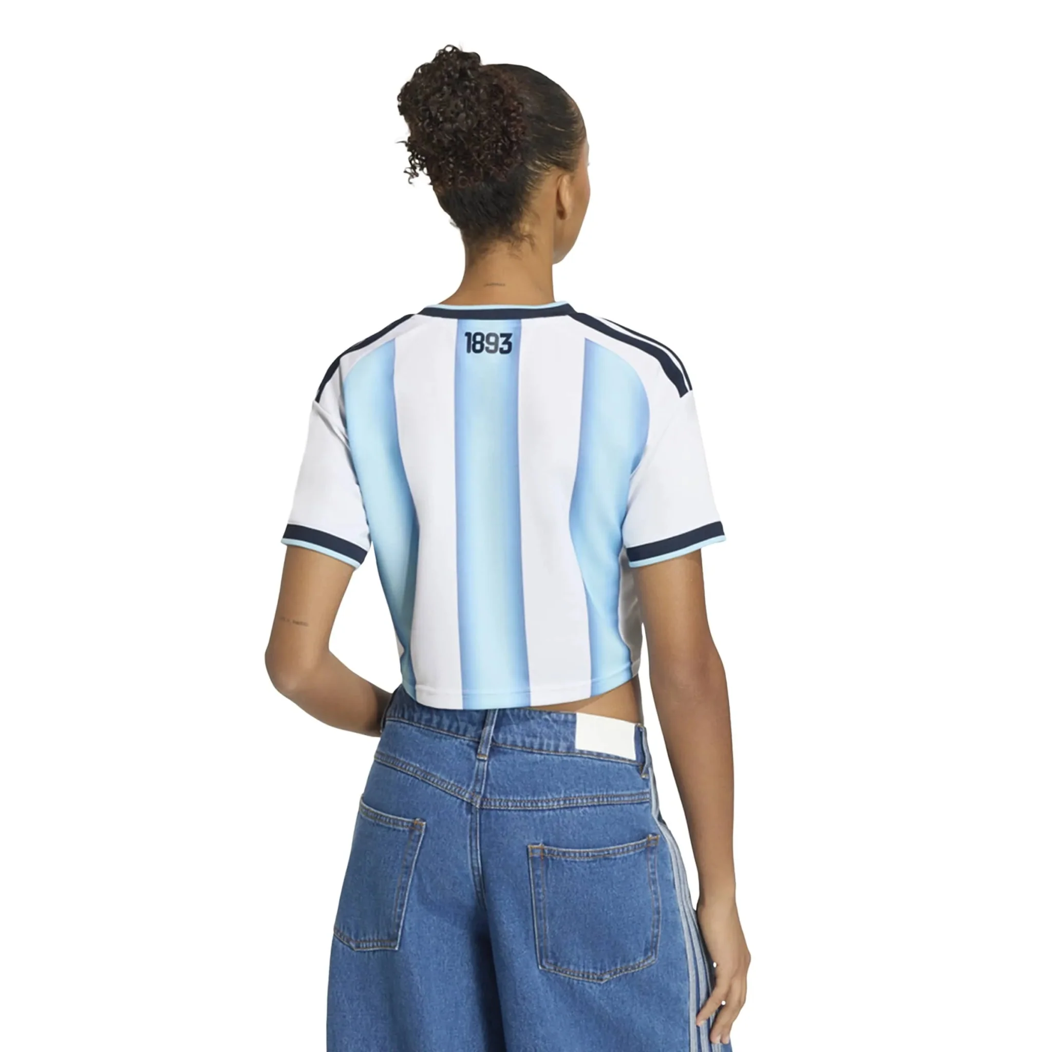 adidas 2026 Argentina Women's Stadium Home Cropped Soccer Jersey - Image 4
