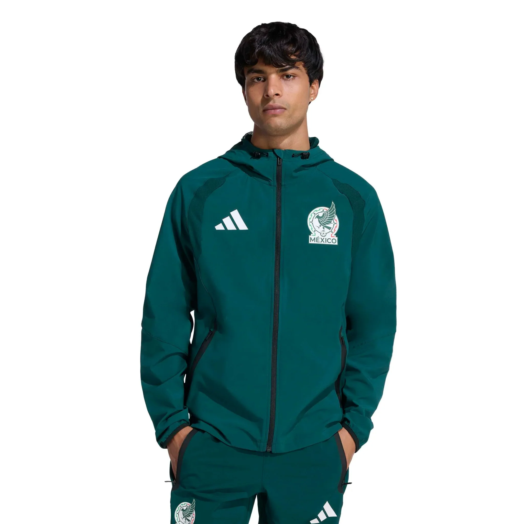 adidas 2026 Mexico Men's Tiro Travel Full Zip Windbreaker - Image 2