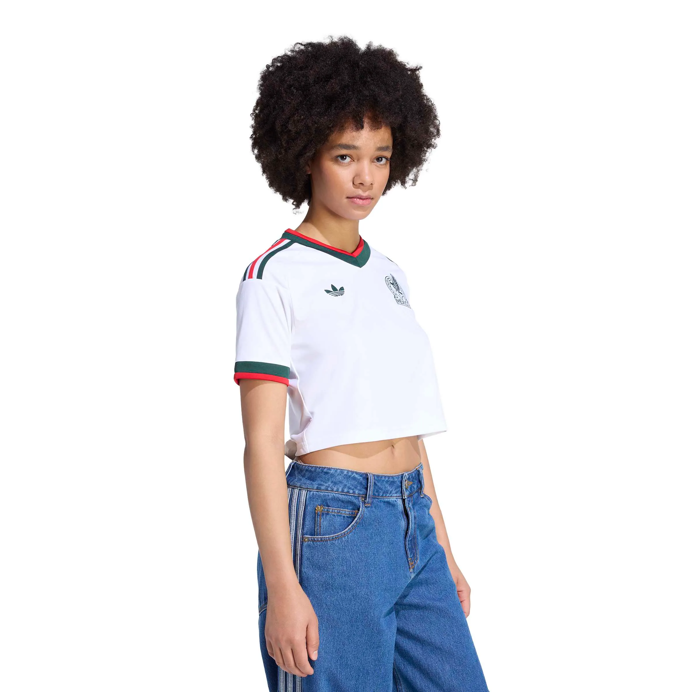 adidas 2026 Mexico Women's Stadium Away Cropped Soccer Jersey - Image 3