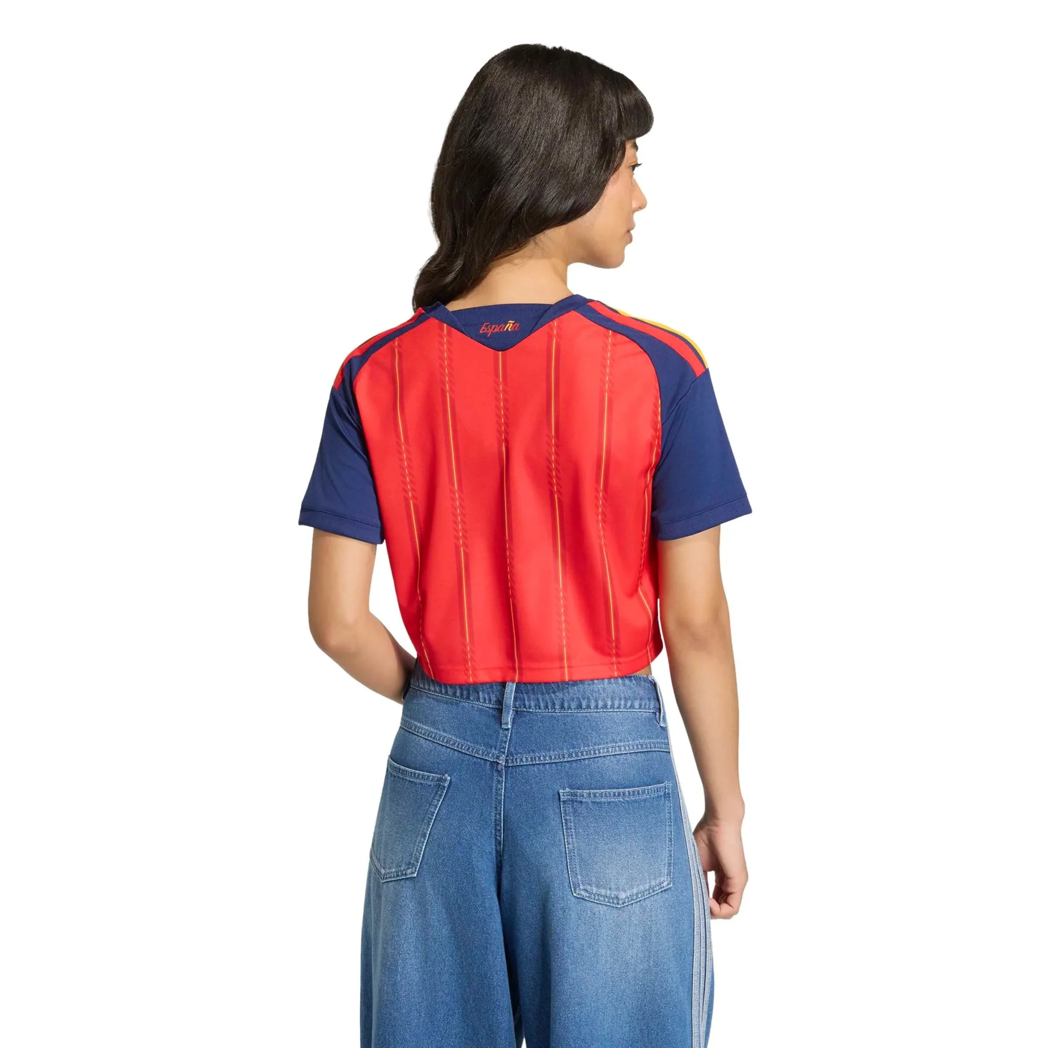 adidas 2026 Spain Women's Stadium Home Cropped Soccer Jersey - Image 4