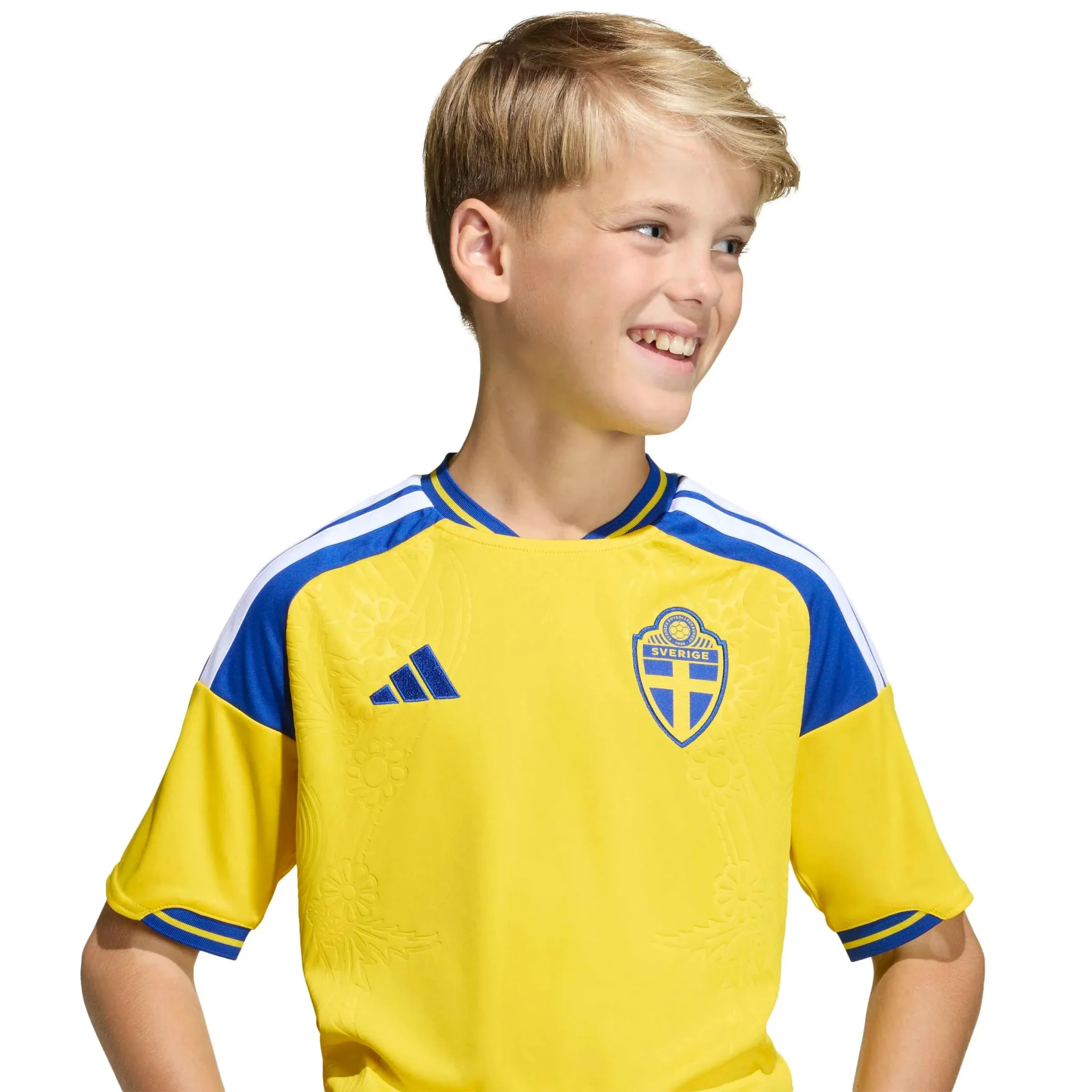 adidas 2026 Sweden Youth Stadium Home Soccer Jersey - Image 3