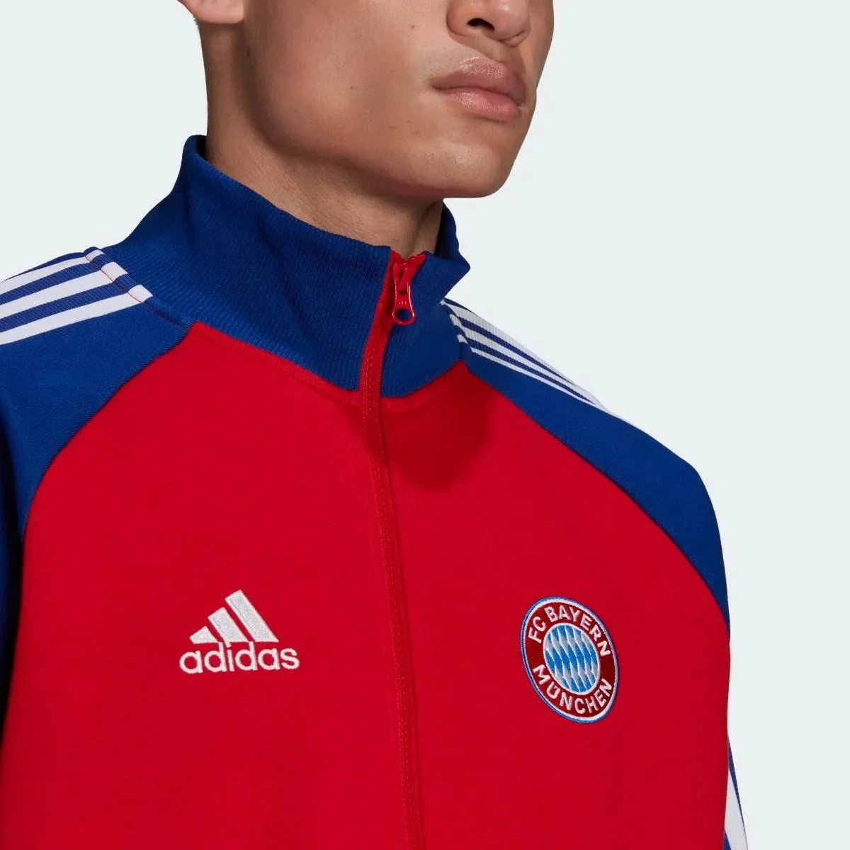 adidas 21-22 FC Bayern Tiro 21 Anthem Jacket - True Red-Mystery Ink - Image 4