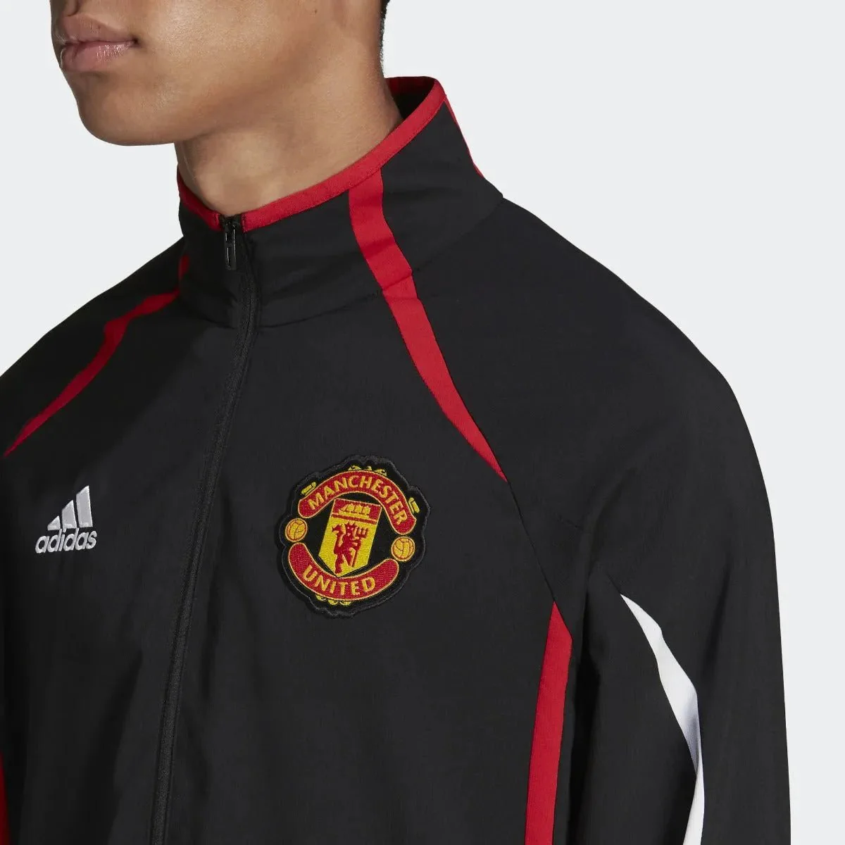 adidas 21-22 Manchester United Teamgeist Woven Jacket - Black - Image 4