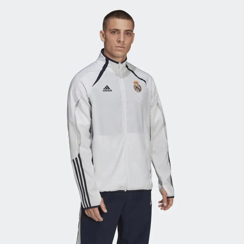 adidas 21-22 Real Madrid Teamgeist Woven Jacket - White - Image 2