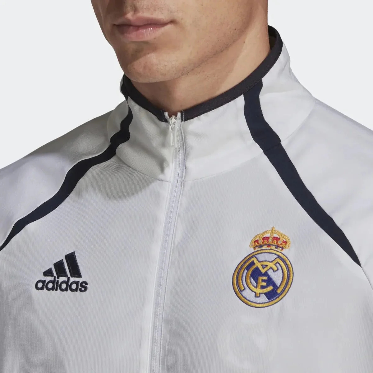 adidas 21-22 Real Madrid Teamgeist Woven Jacket - White - Image 4