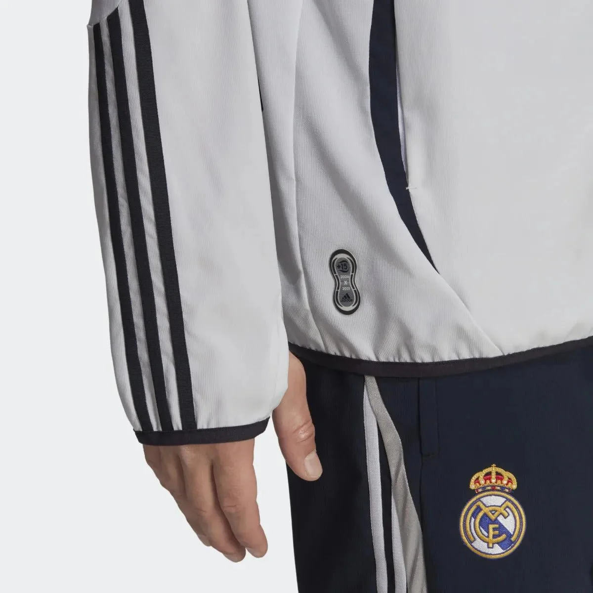 adidas 21-22 Real Madrid Teamgeist Woven Jacket - White - Image 6
