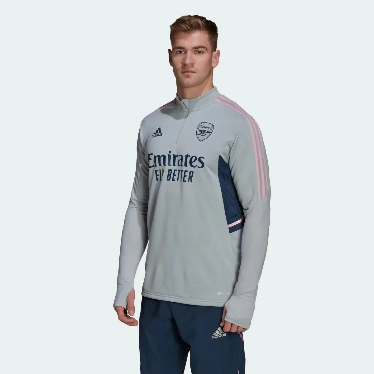 adidas 22-23 Arsenal Training Top - Onix - Image 3