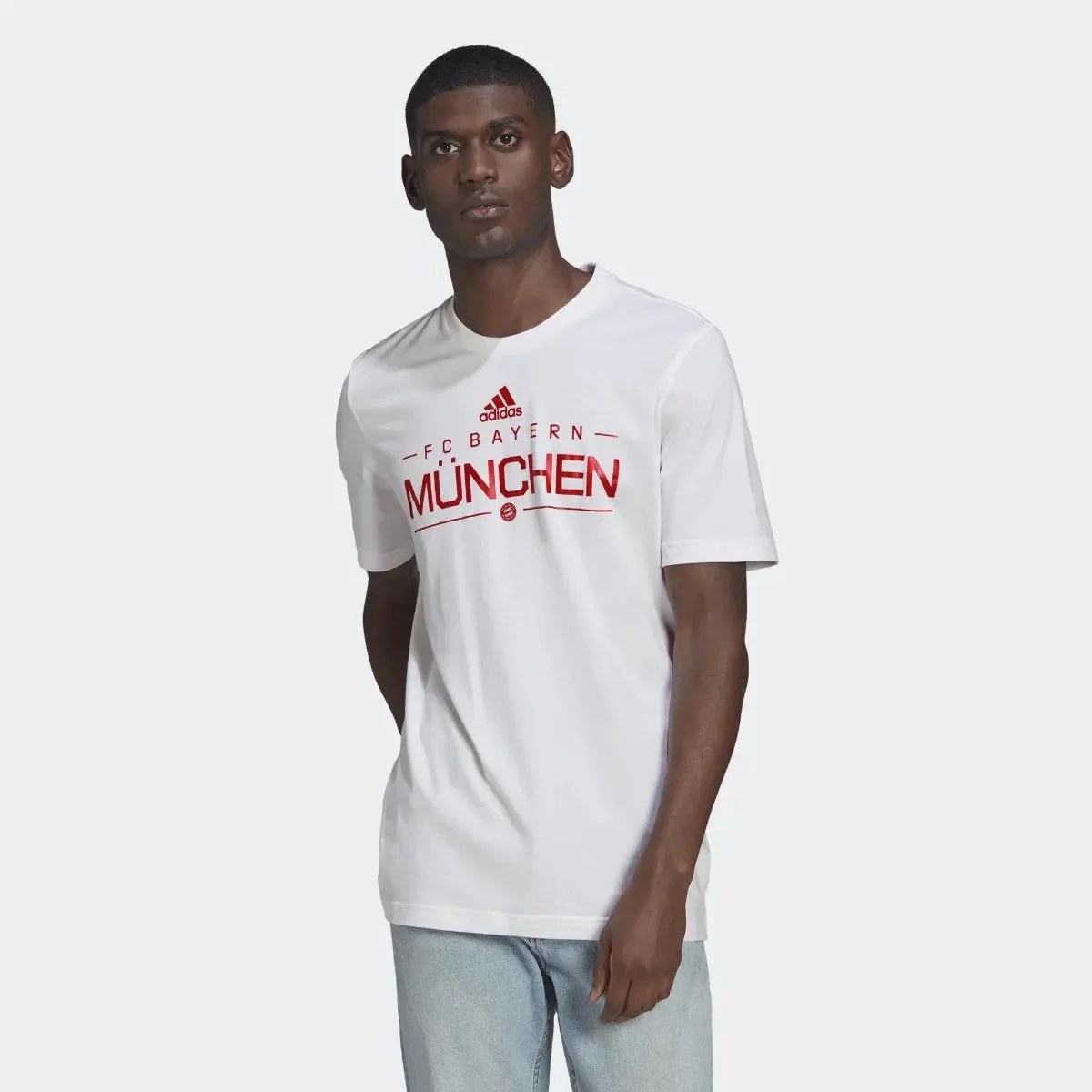 adidas 22-23 Bayern Munich Graphic Tee - White-Red - Image 2