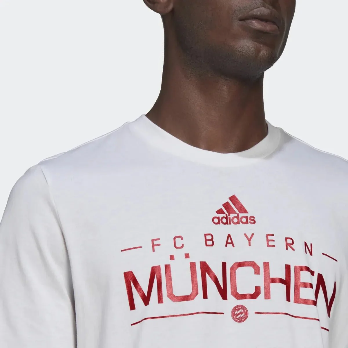 adidas 22-23 Bayern Munich Graphic Tee - White-Red - Image 4